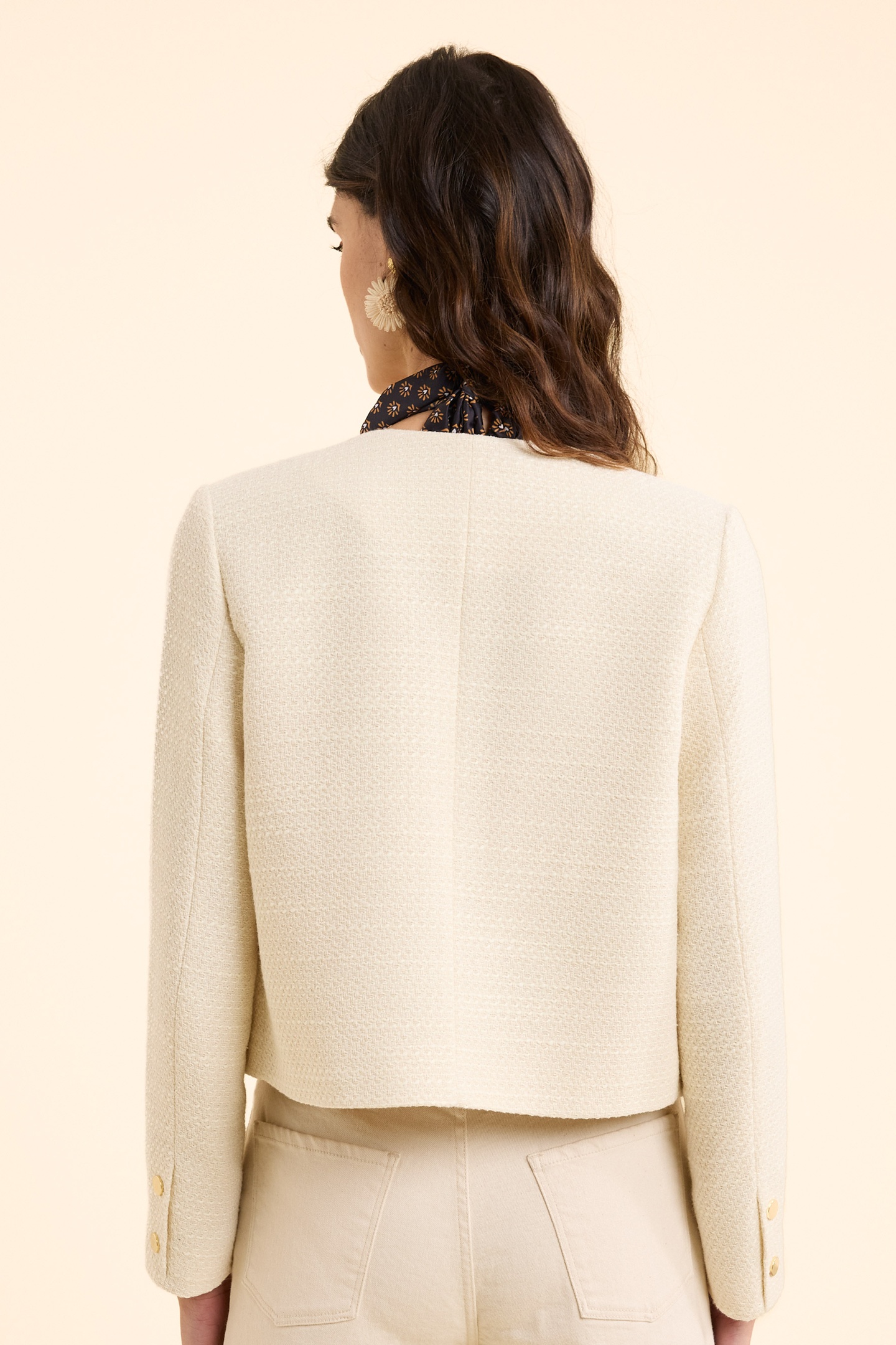 SHORT SQUARE JACKET IN ECRU I.CODE ECRU 4