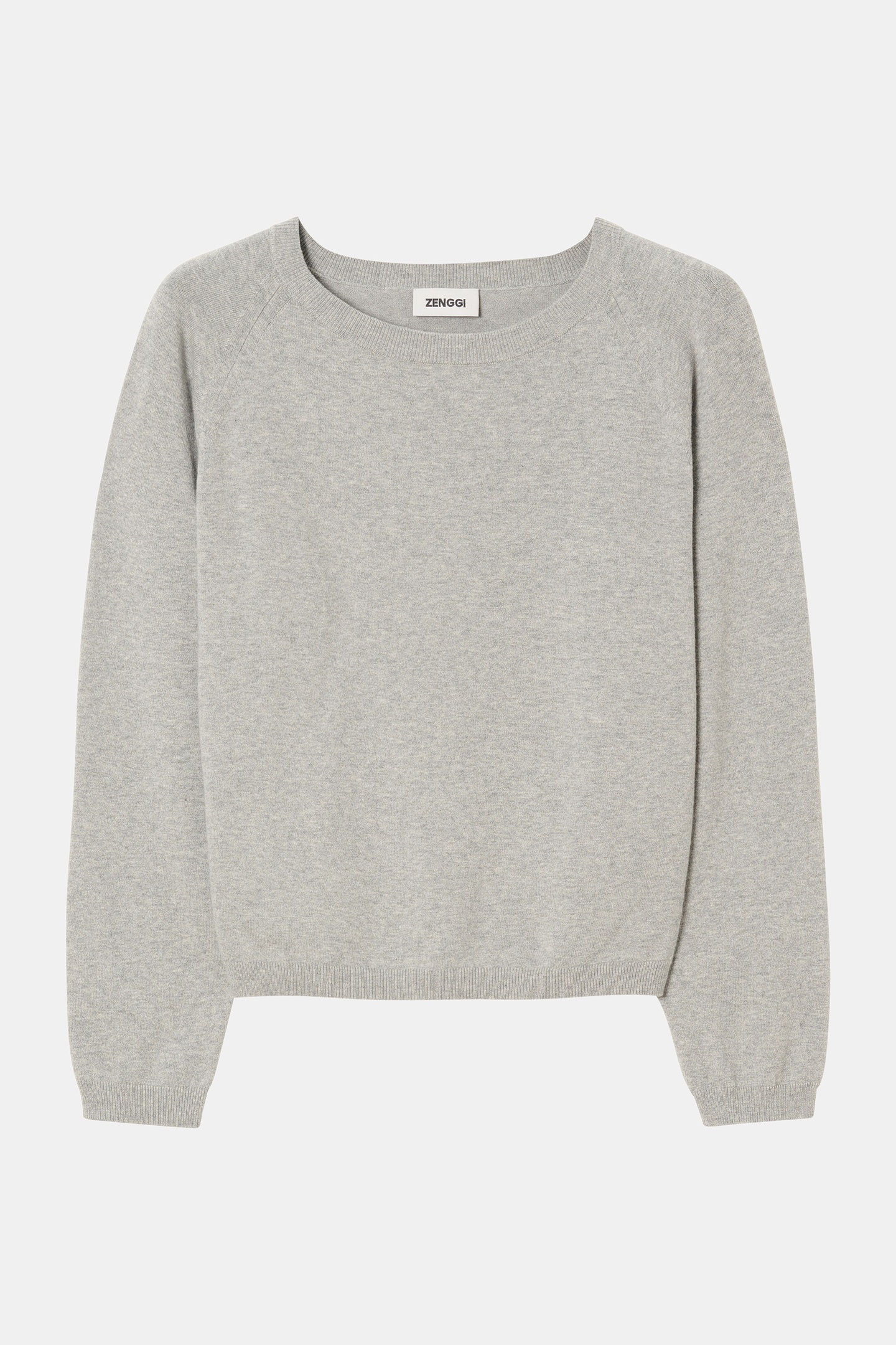 CASHMERE BOATNECK TOP LIGHT GREY MELANGE 4