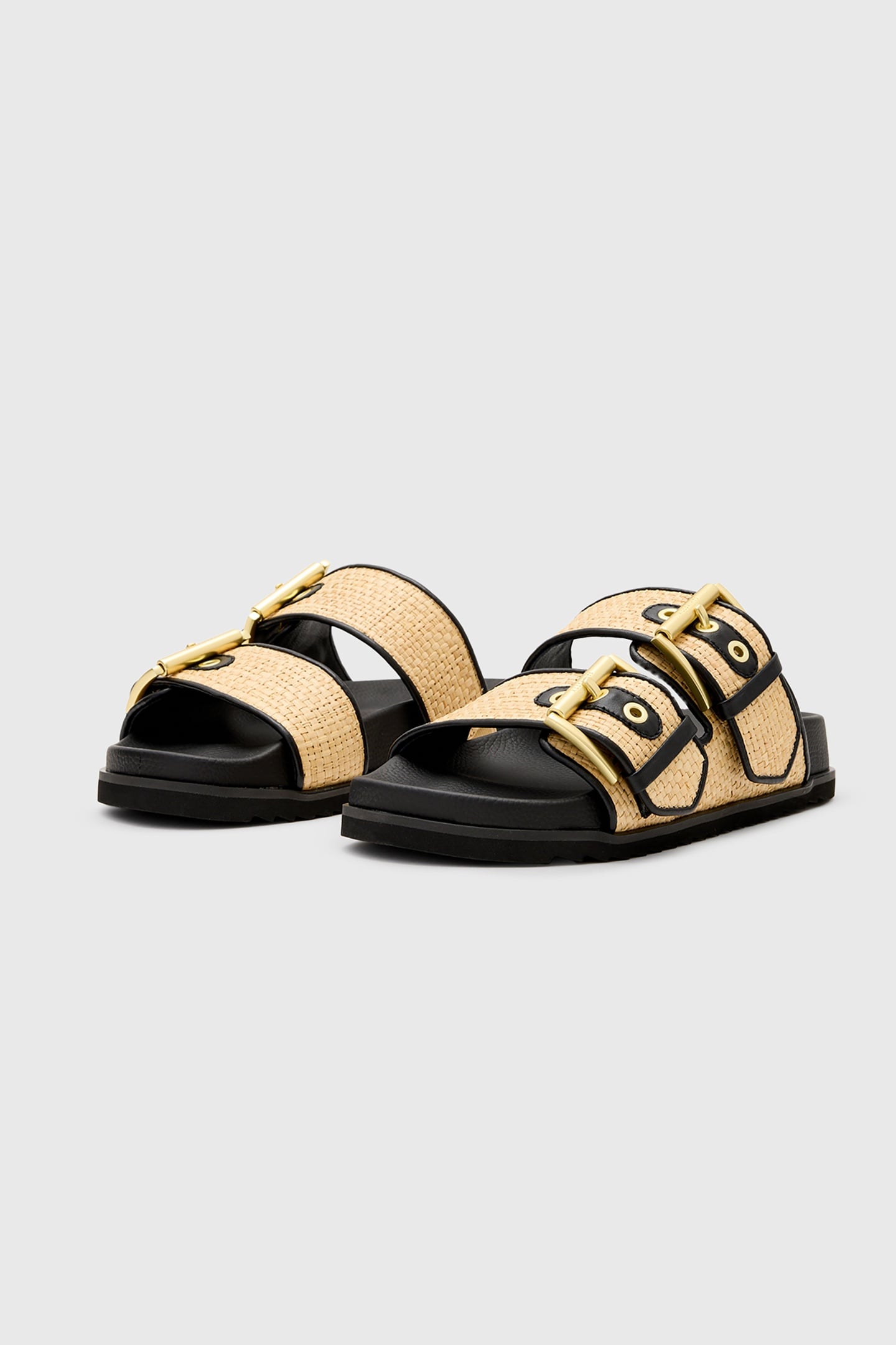 SIAN RAFFIA SANDAL NATURAL/BLACK 3