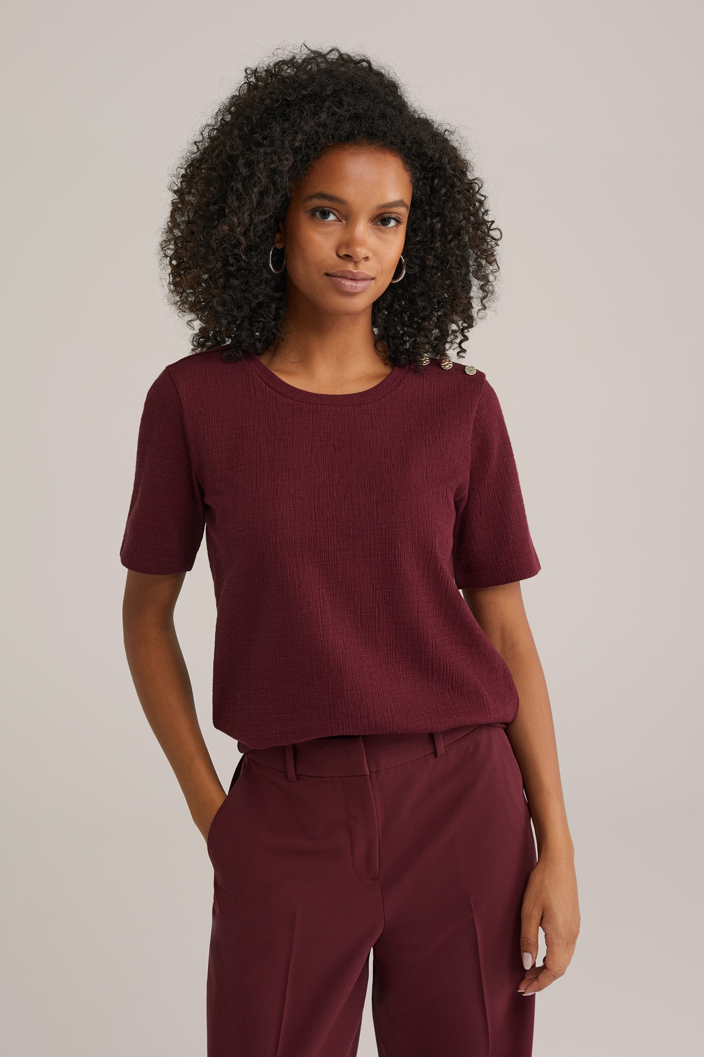 WE Fashion T-shirt Burgundy Red Taglia: XS | Maglie Sportivi Outlet | Donna | Marrone