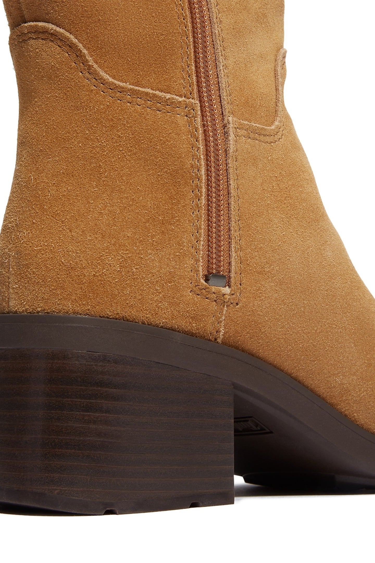BELLEVAUX TALL ZIP UP BOOT MEDIUM BROWN SUEDE 8