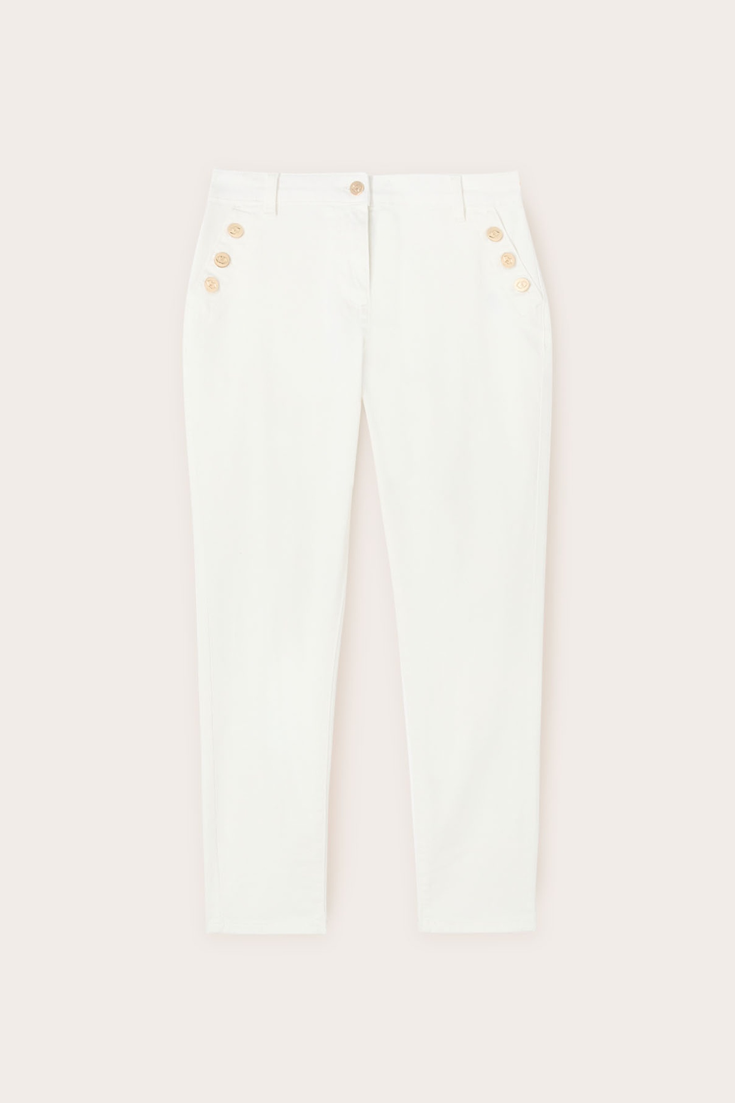 REGULAR TROUSERS WITH METAL BUTTONS WHITE 5