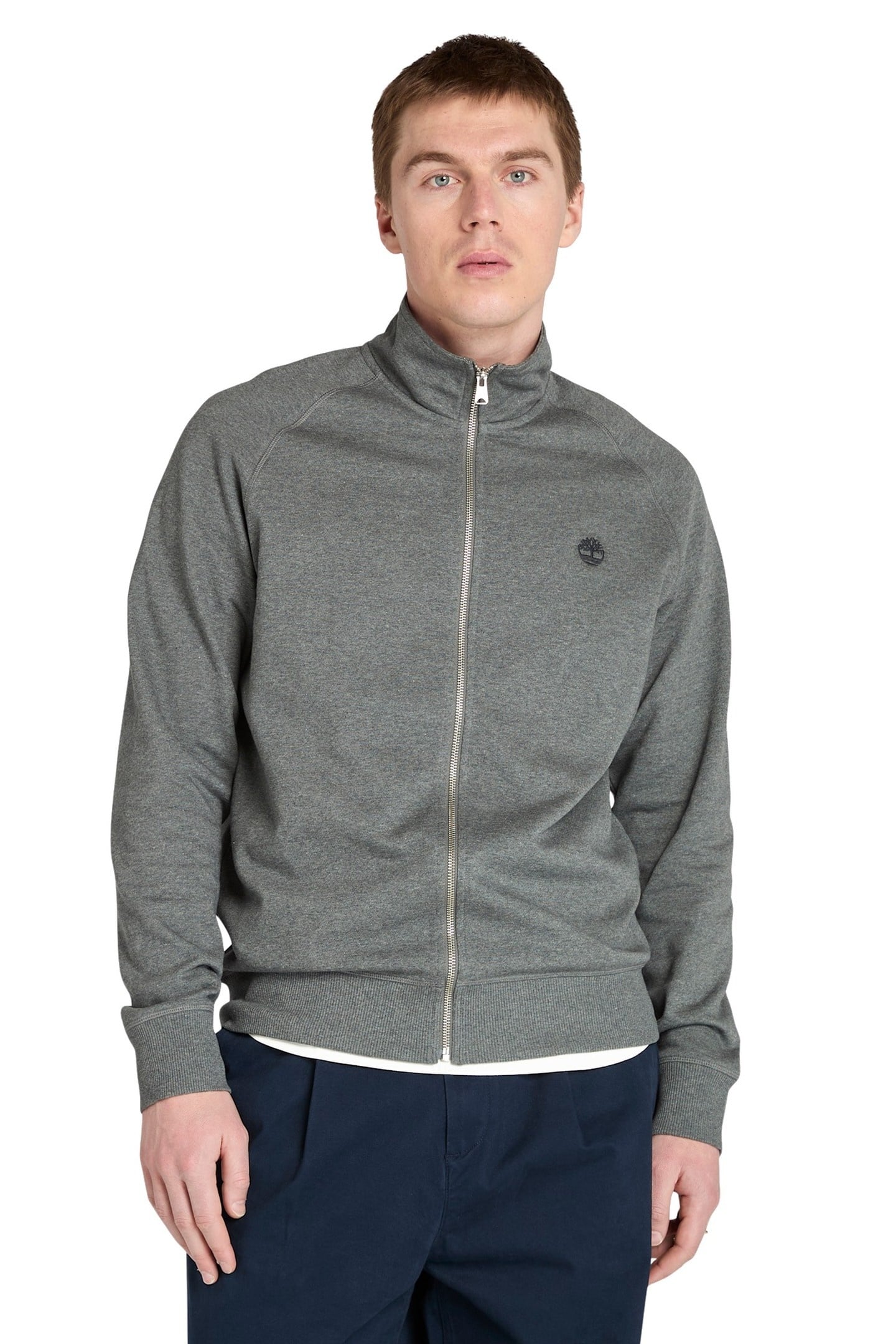 EXETER RIVER BRUSHED BACK FULL ZIP FUNNEL NECK DARK GREY 1