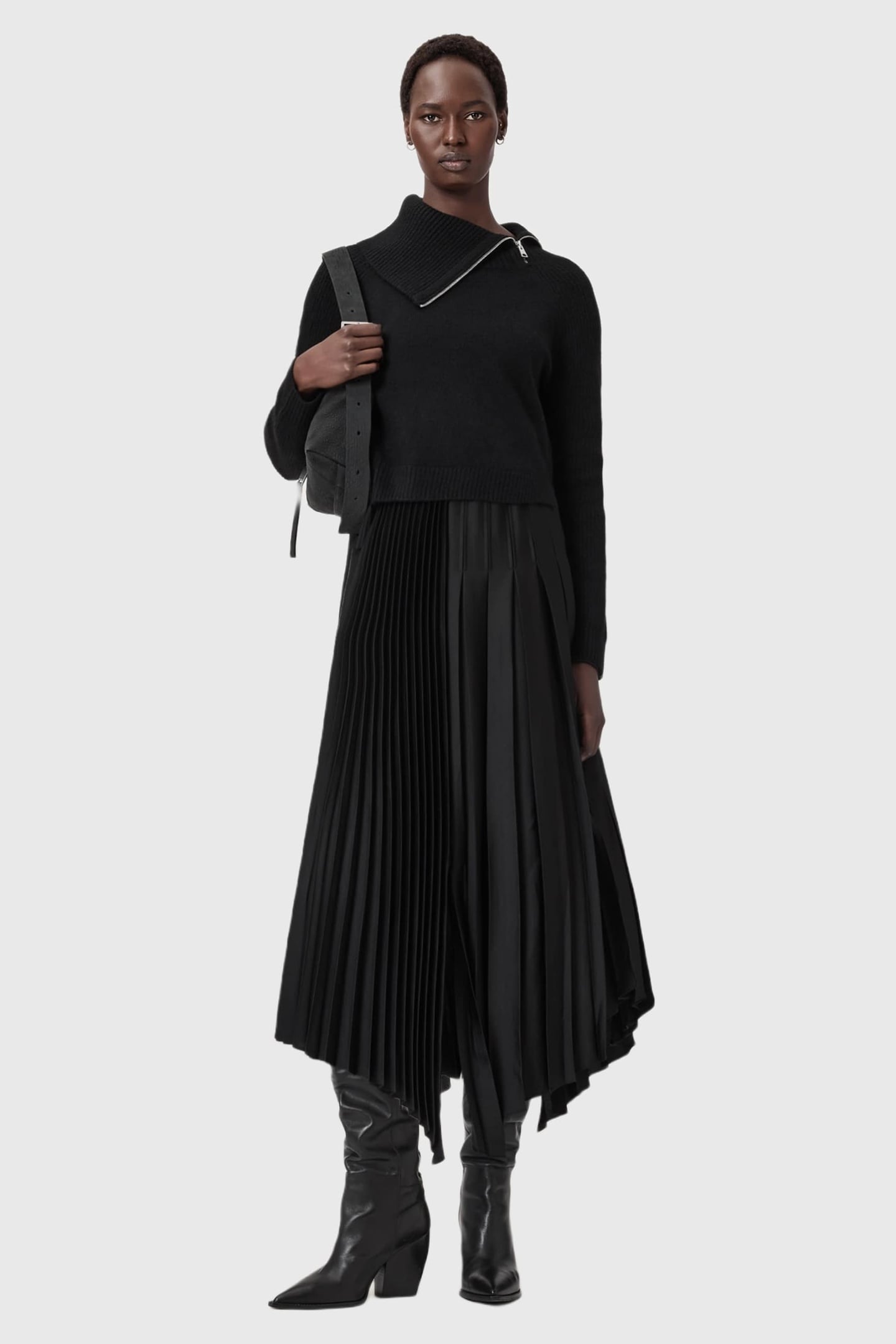 JAX ROLL NECK DRESS BLACK 4