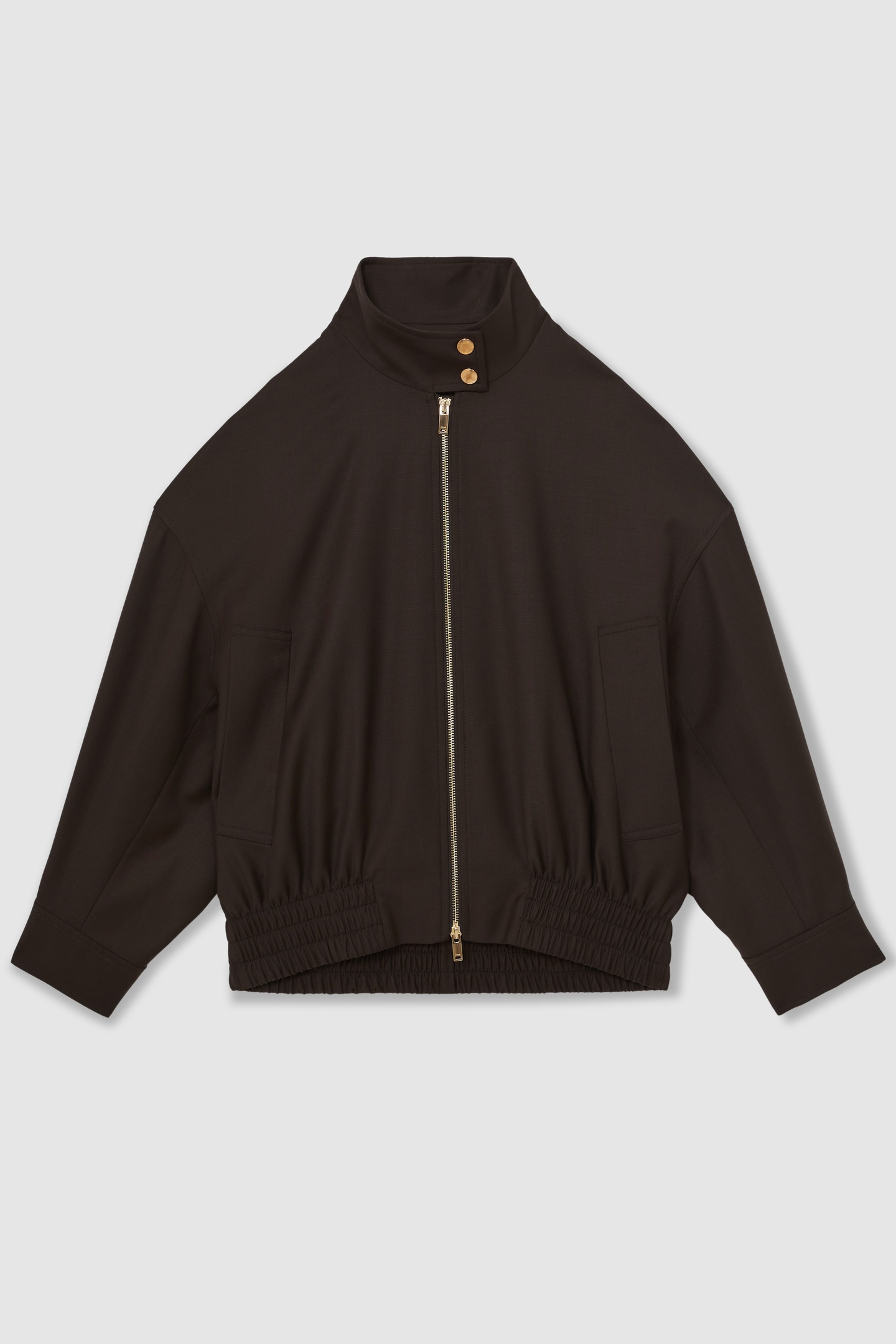 CASUAL BOMBER JACKET CHOCOLATE BROWN 4