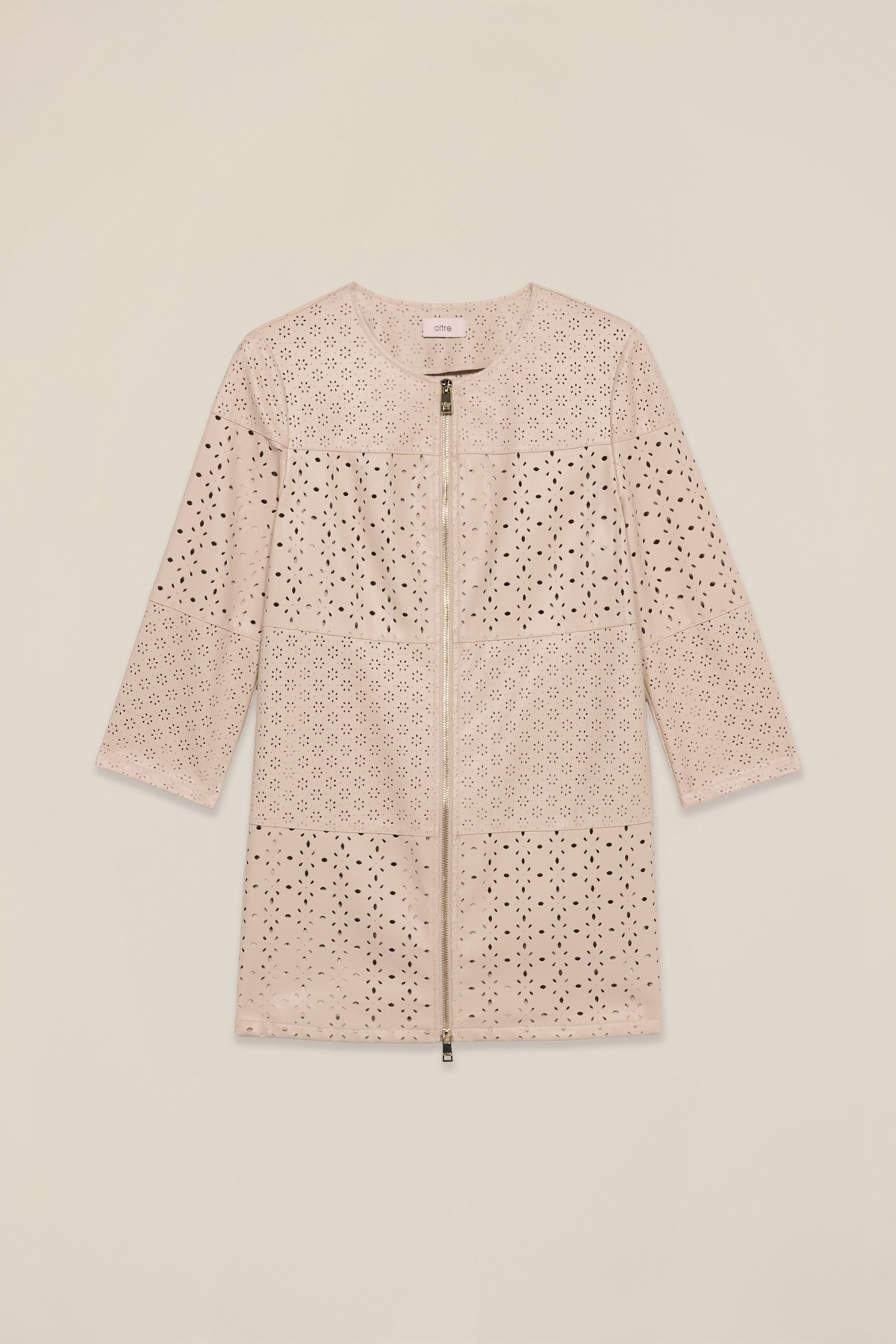 PERFORATED MIDI JACKET BEIGE 3