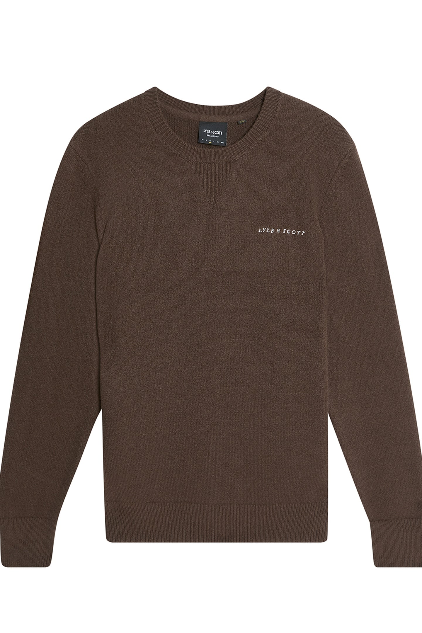 SCRIPT KNITTED CREW NECK DEEP SEPIA 4