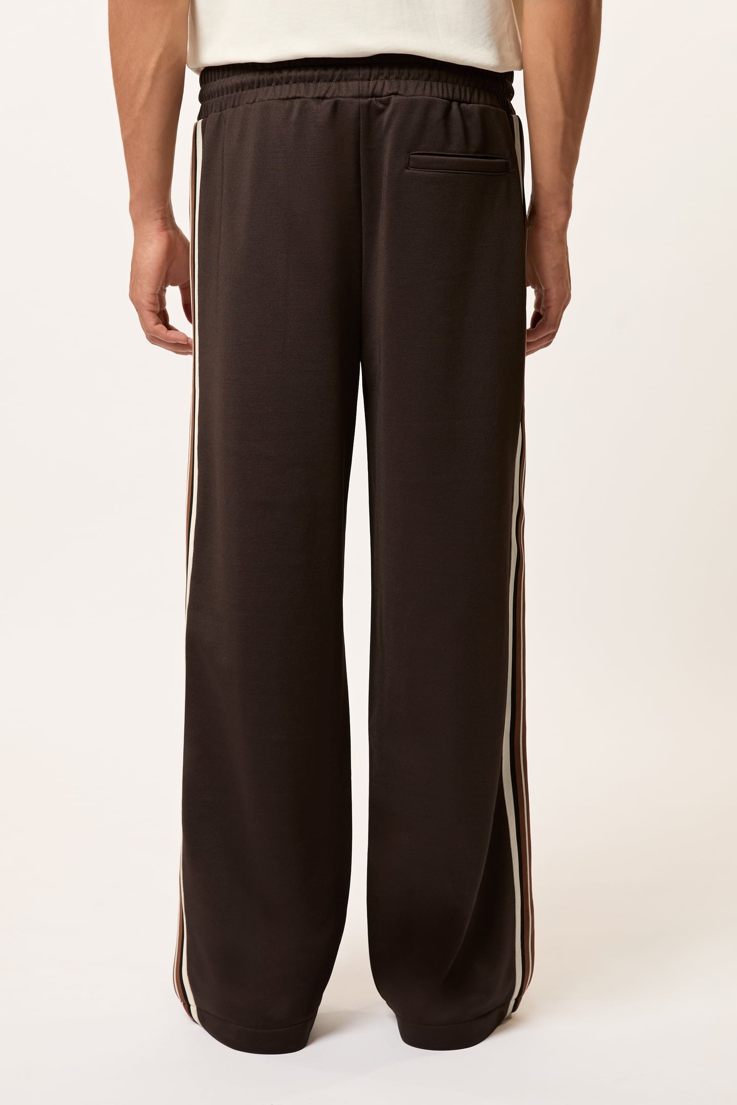 DRAWSTRING WIDE LEG JOGGERS BROWN 2