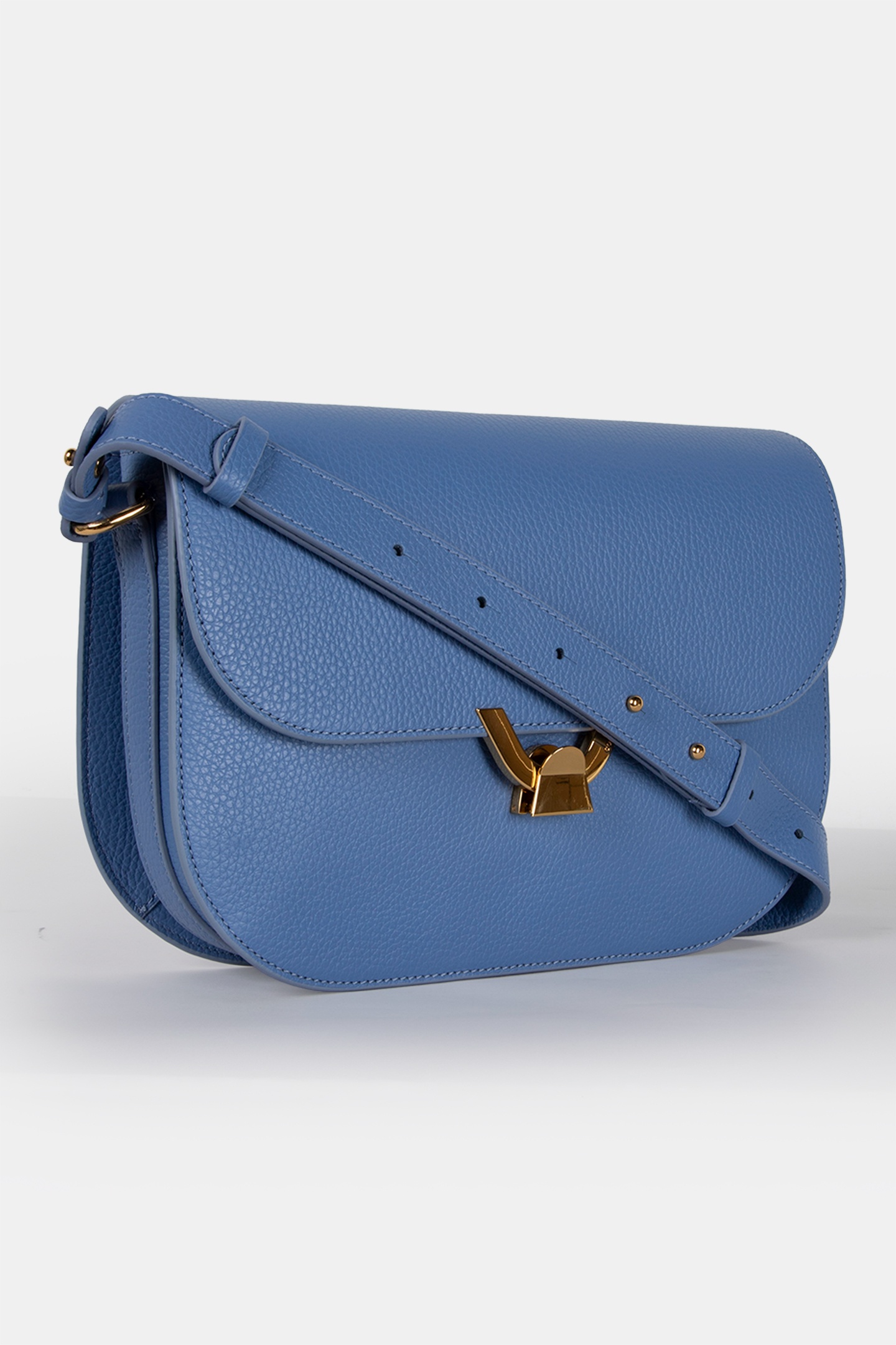 LEATHER CROSS BODY BAG IN BLUE 3