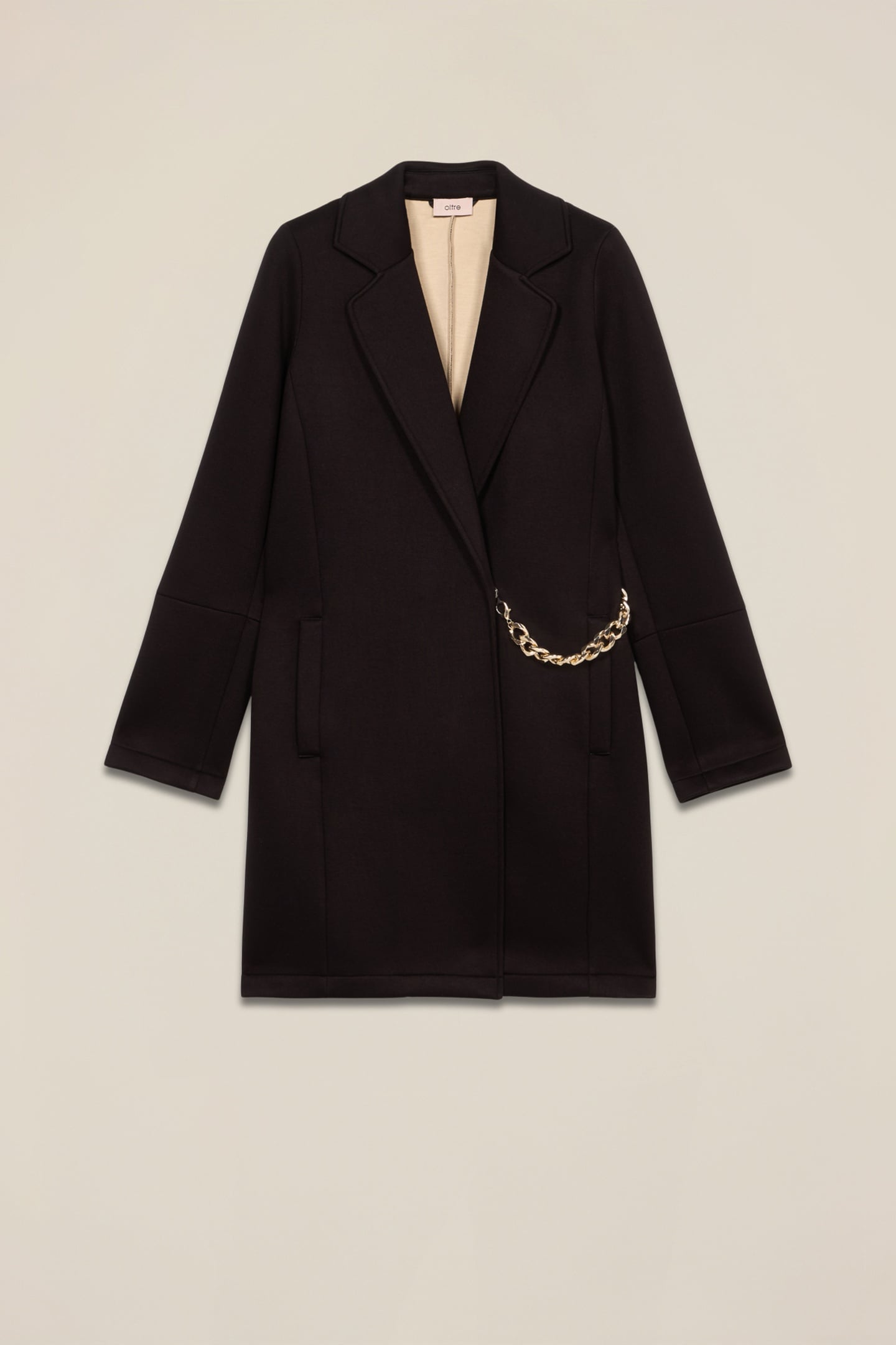 SCUBA FABRIC COAT BLACK 3