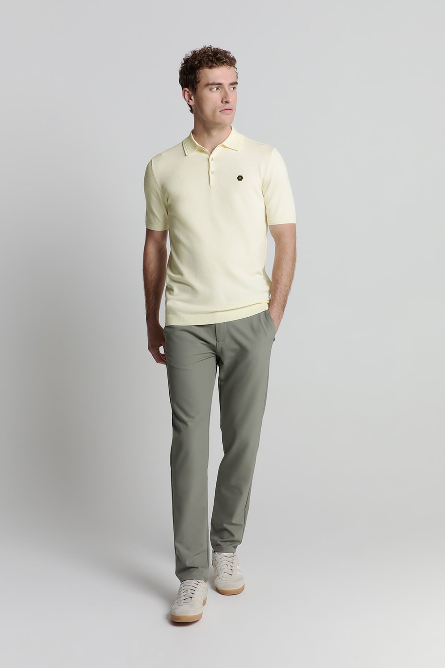 PULLOVER SHORT SLEEVE POLO BUTTON SOLID OFFWHITE 3