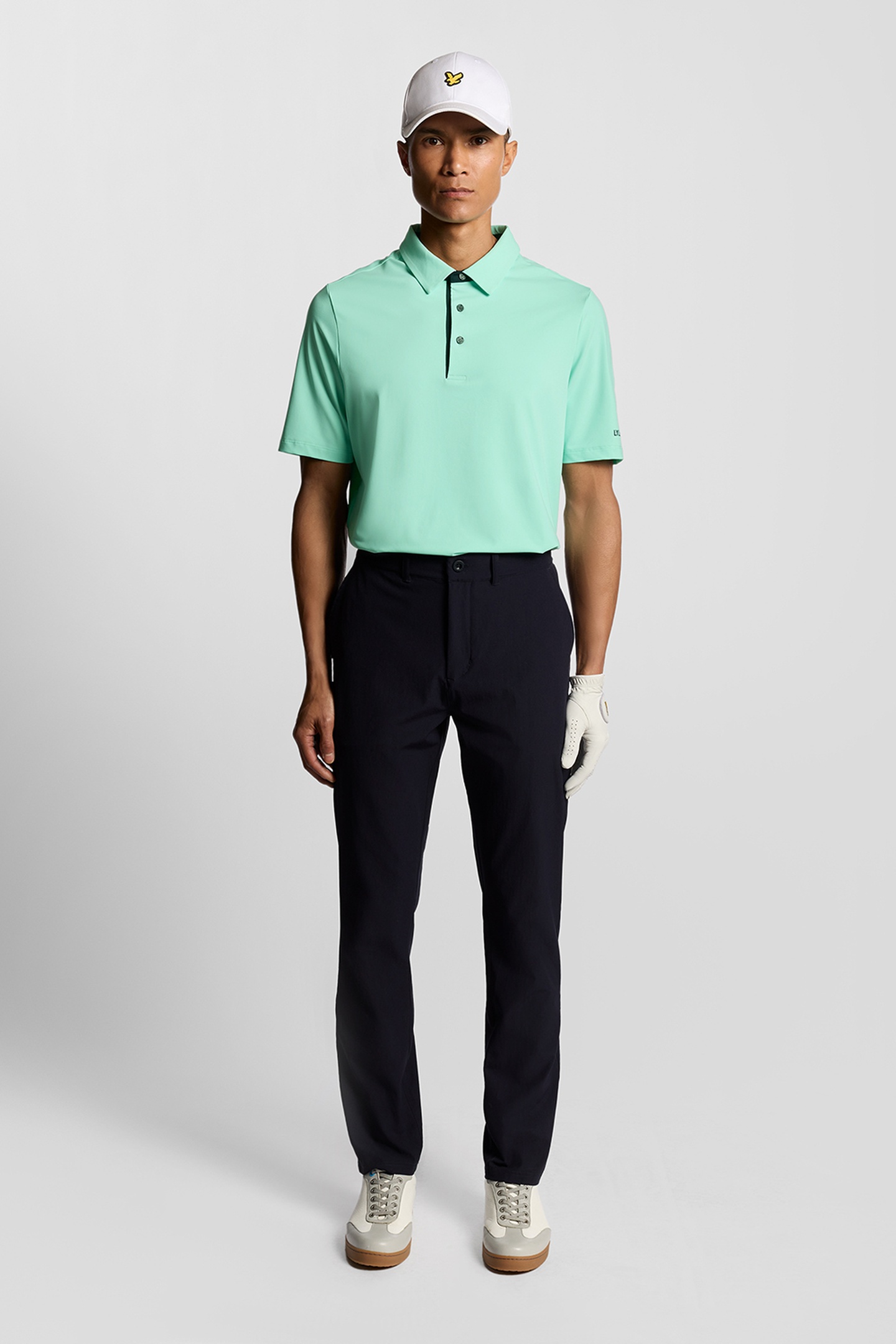 Lyle & Scott Golf Shank Button Polo Shirt Tinted Aqua/dark Navy Maat: XS | Sport Shirts Outlet | Heren | Groen