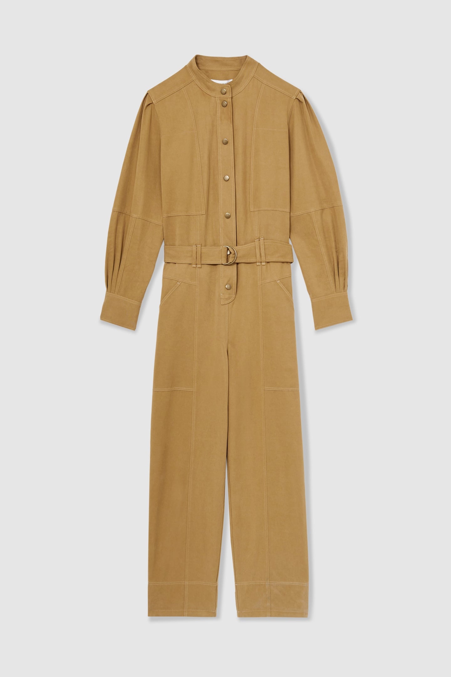 SEAM DETAIL JUMPSUIT CAMEL 3