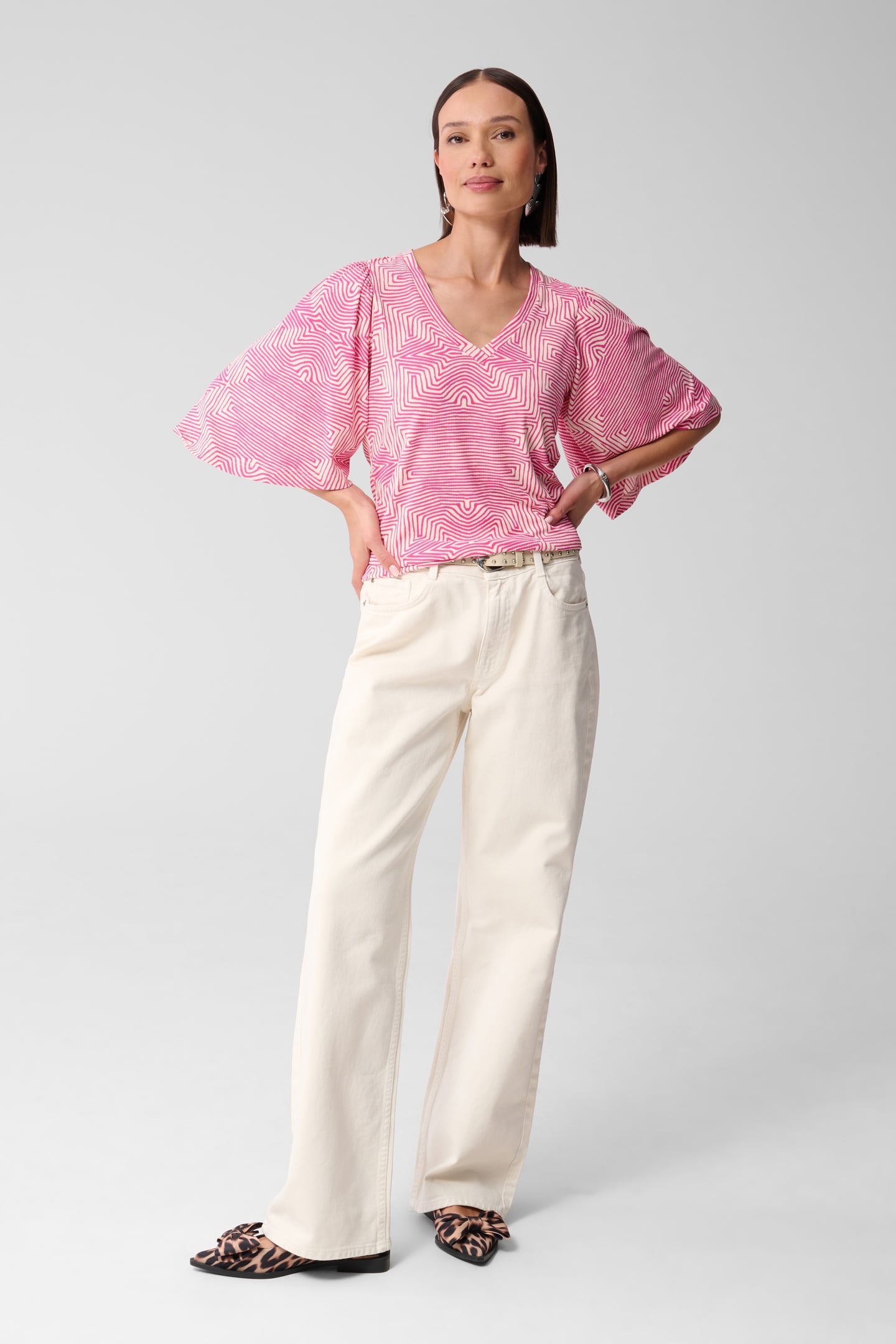 LA-SBRIB JERSEY RUFFLE TOP PINK 2