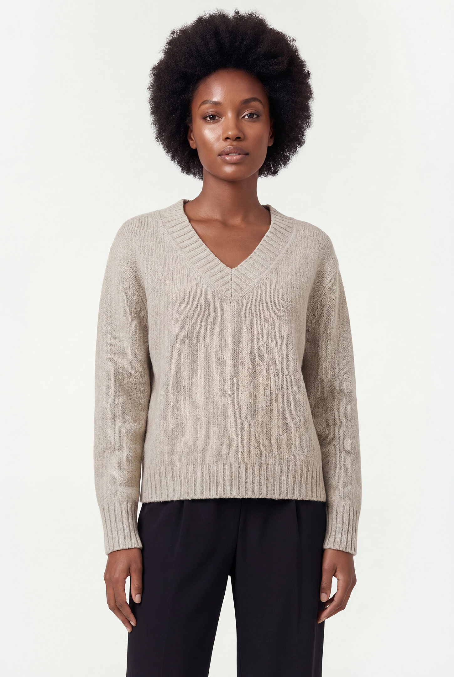 Knitted Maggy Pullover Greige Maat: XL | Sweaters Outlet | Dames | Beige