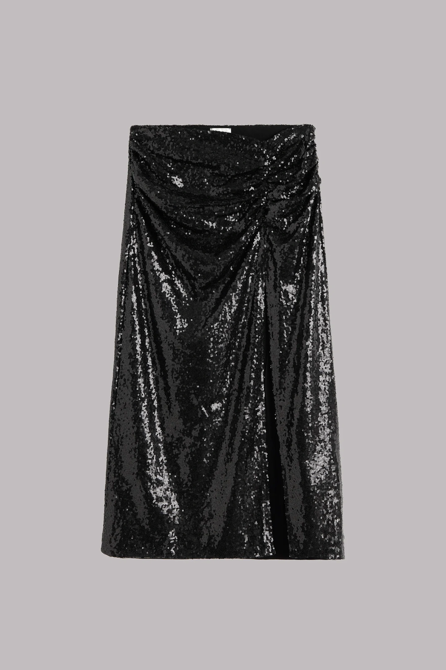 THE BLACK LONG SLIT SEQUIN SKIRT 3