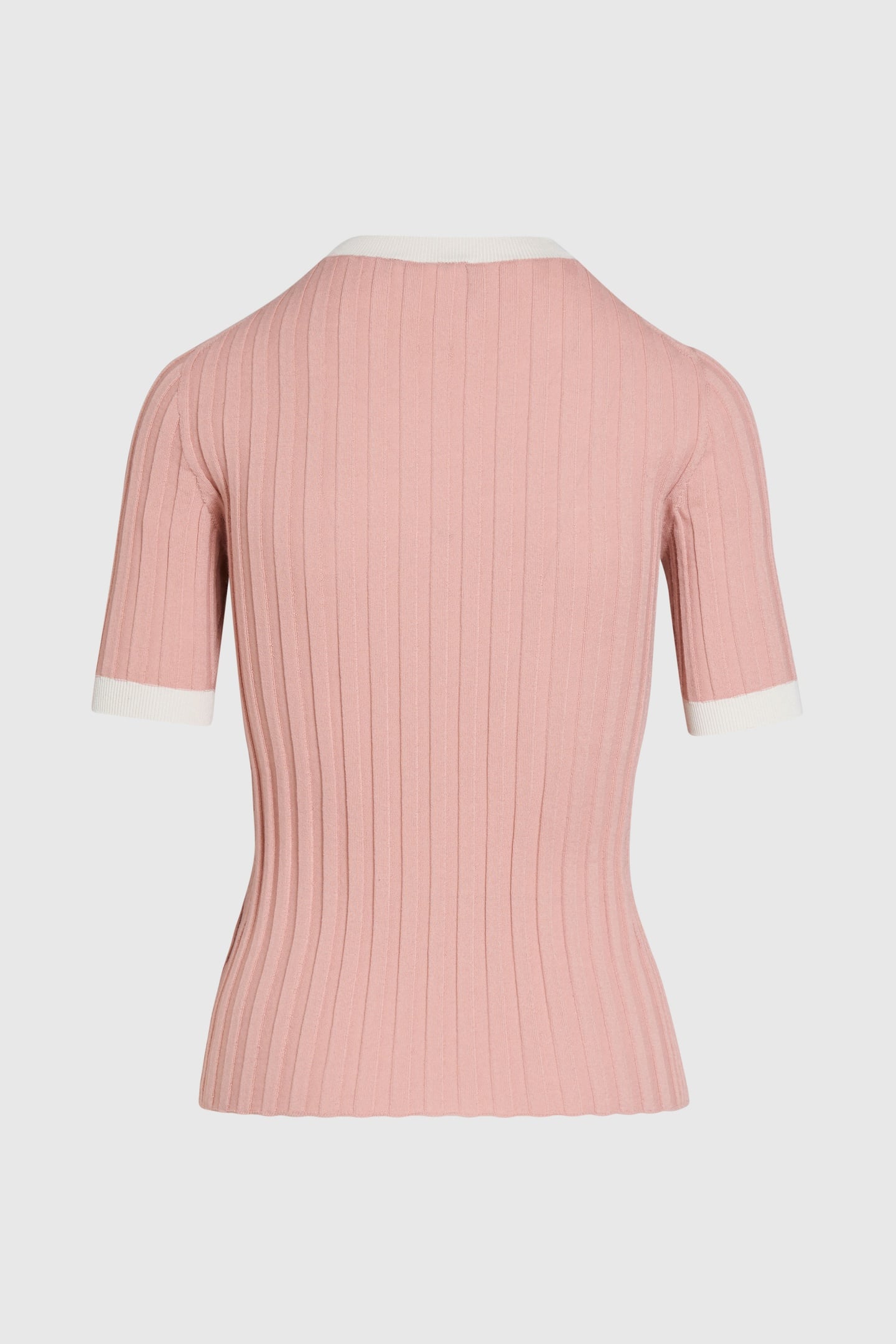 FONELE V1.Y9.01 FLAT-KNIT-SHIRT PINK MIST/CHALK 4
