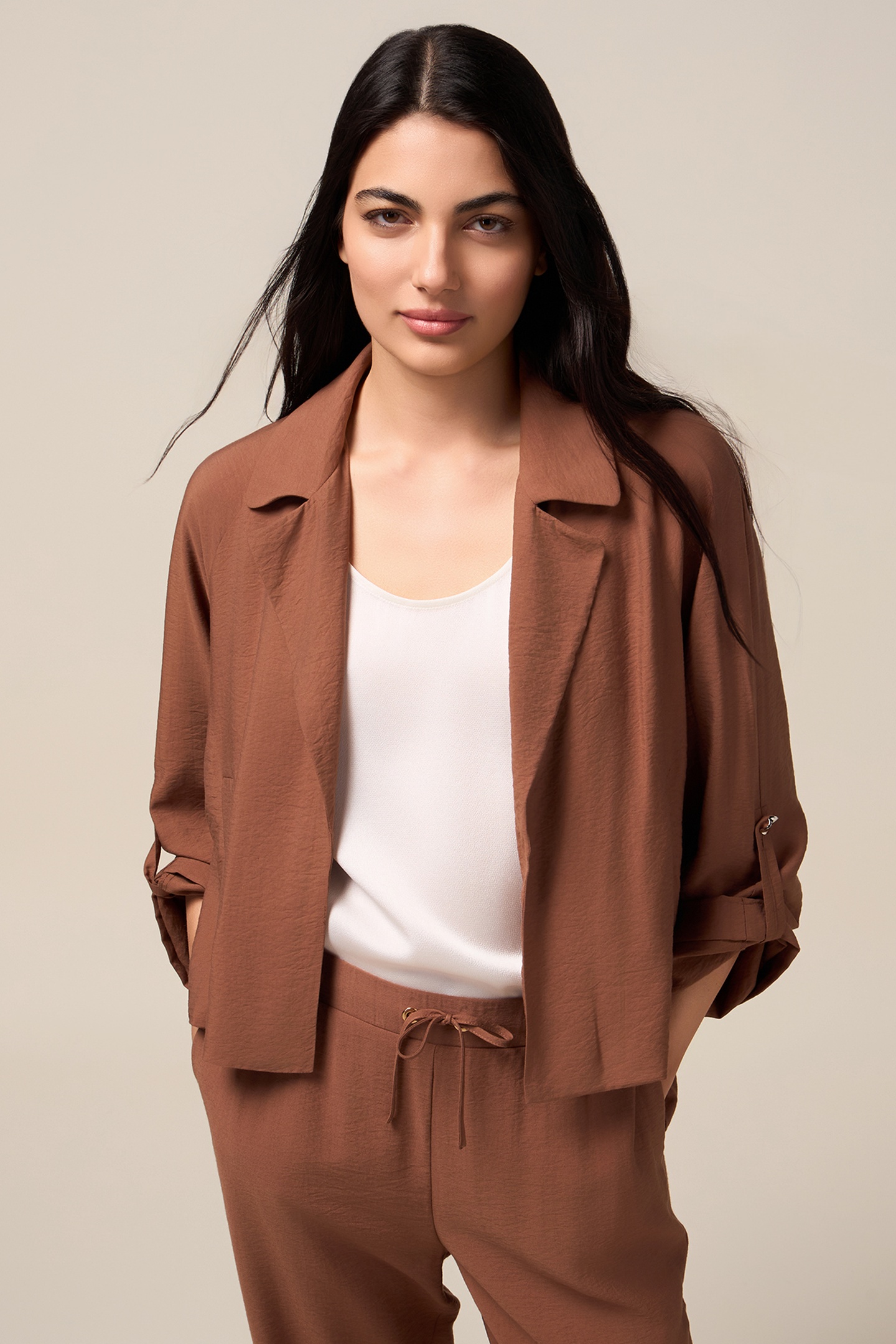 FLUID UNSTRUCTURED JACKET BROWN 1