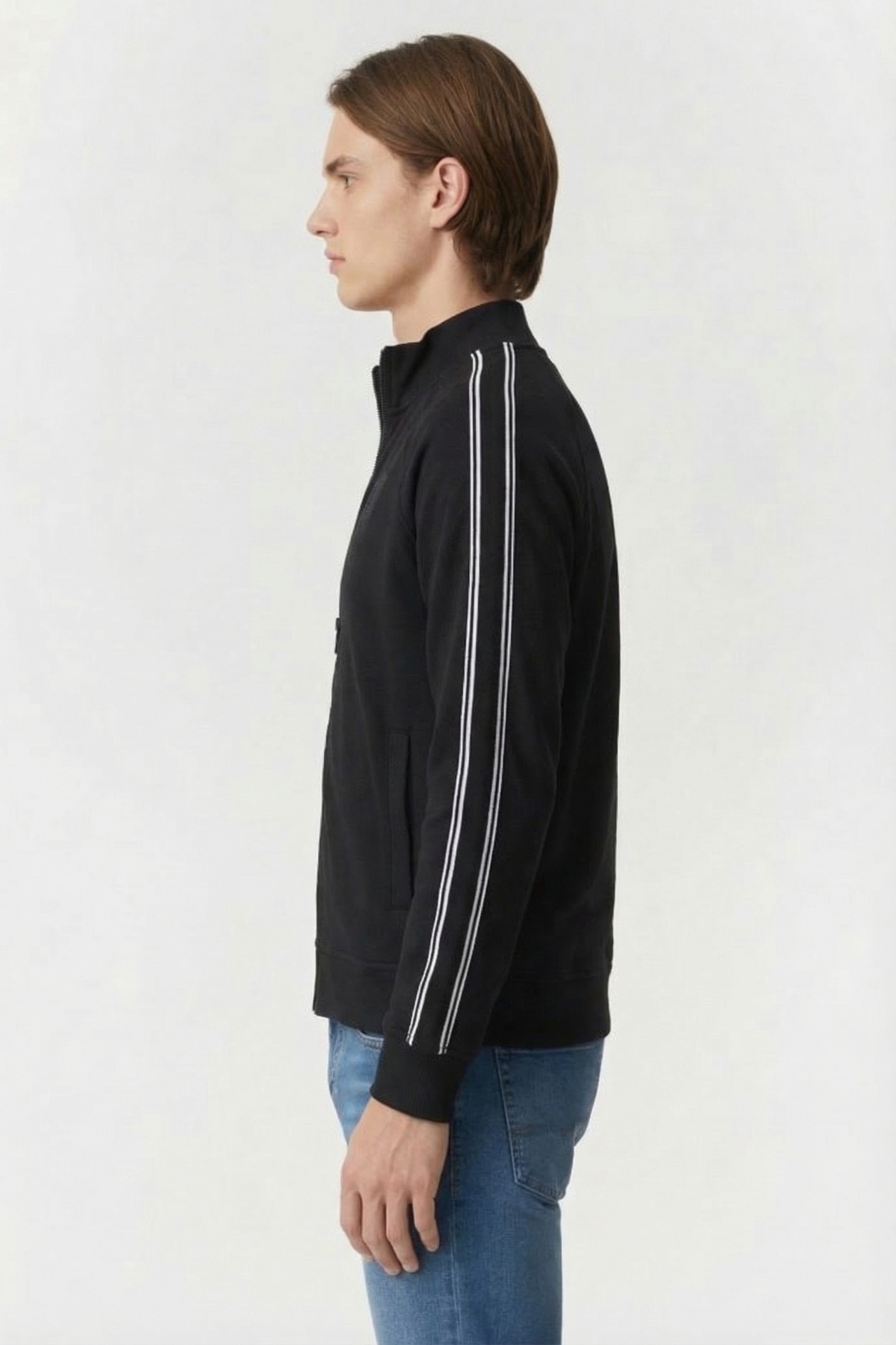 BLACK SWEAT ZIP JACKET 3
