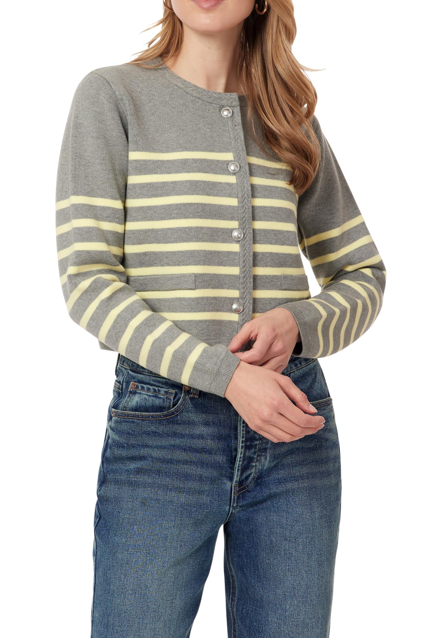 SWEATER MEDIUM GREY HEATHER/YOUNG WHEAT 4