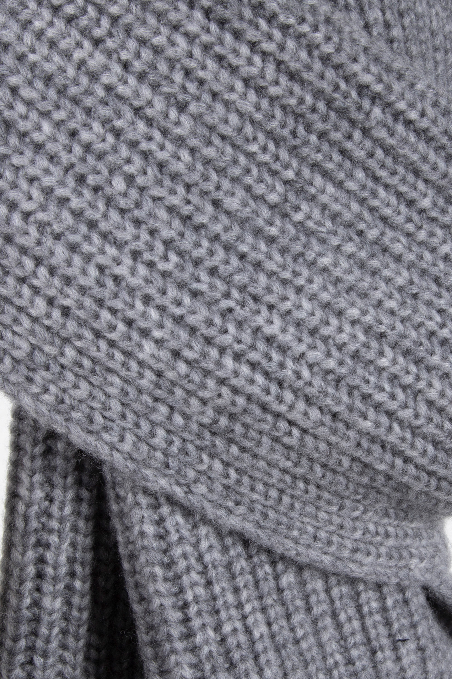 KNITTED SCARF SCARVES GREY HEATHER MELANGE 3