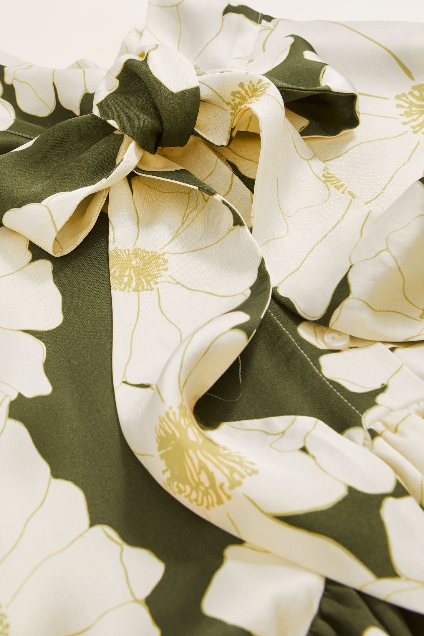 FLORAL PRINTED SWING DRESS IVORY/GREEN 4