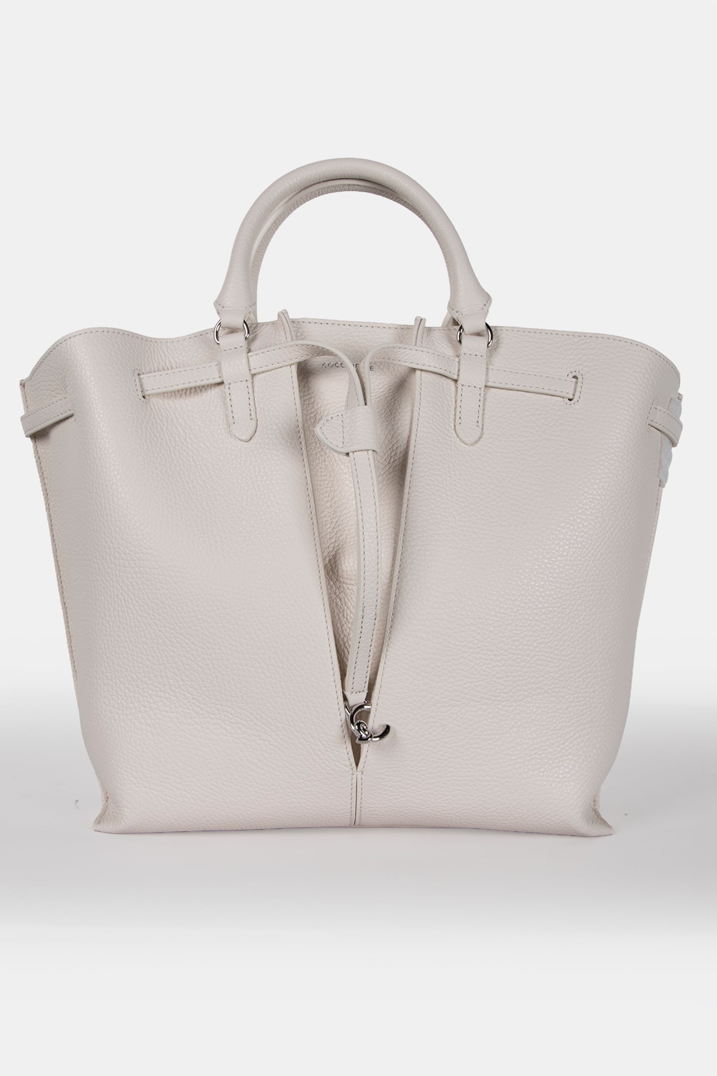 MEDIUM LEATHER TOTE BAG IN WHITE 2