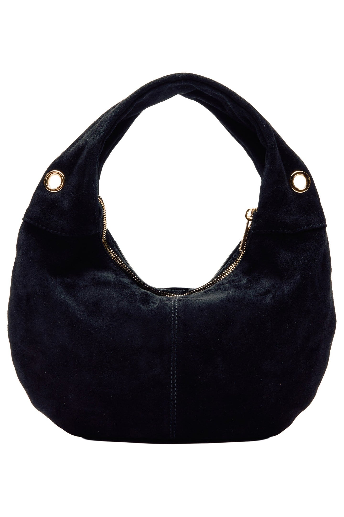 MINI GABI SUEDE FRINGE BLACK W. GOLD 2