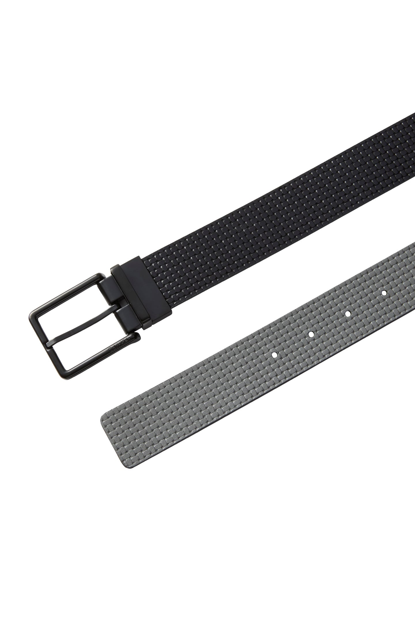 WARMTH BUCKLE EMBOSS BELT BLACK/CHARCOAL/MATTE BLACK 3