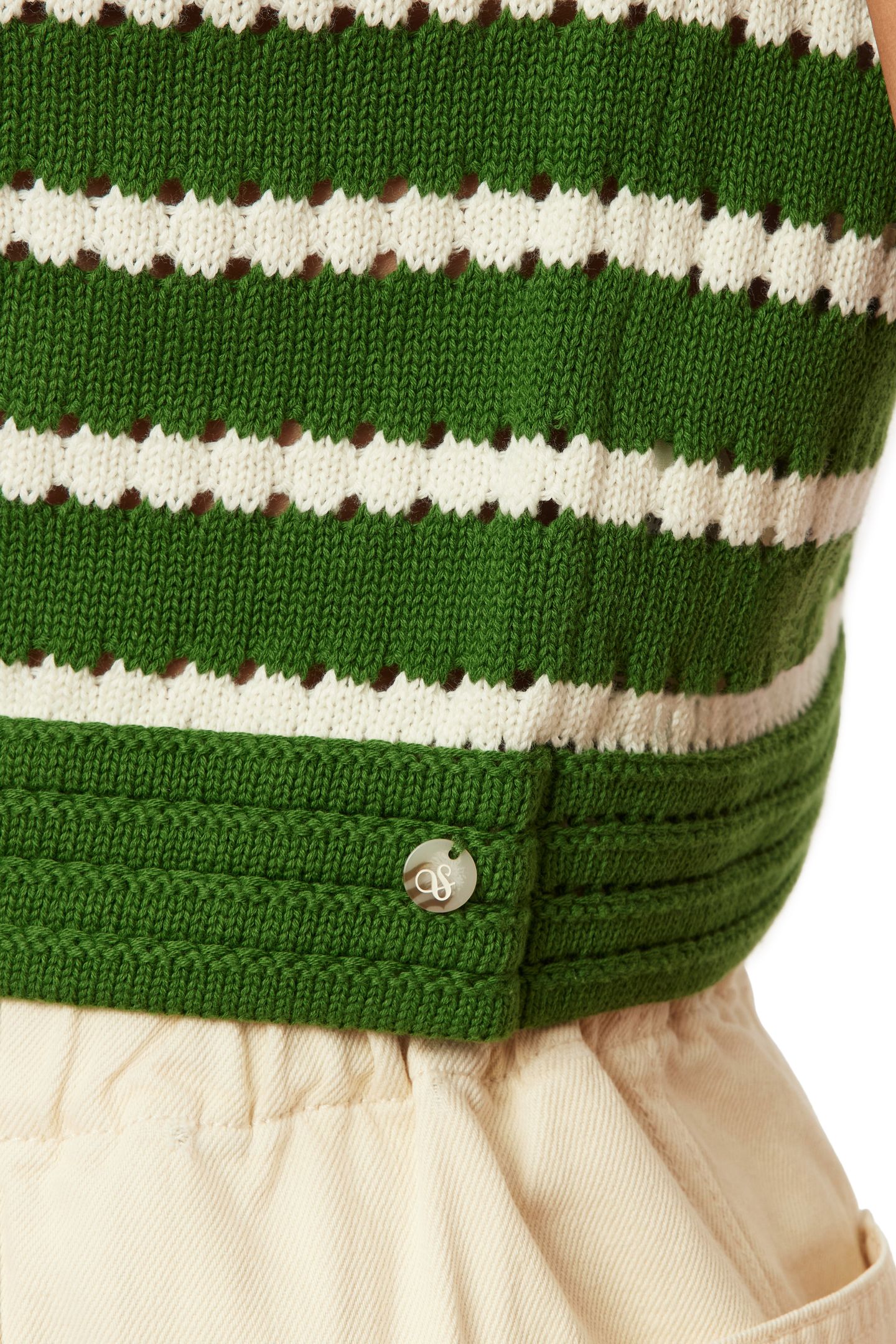 CREW NECK VEST SUGAR SWIZZLE/GARDEN GREEN 7