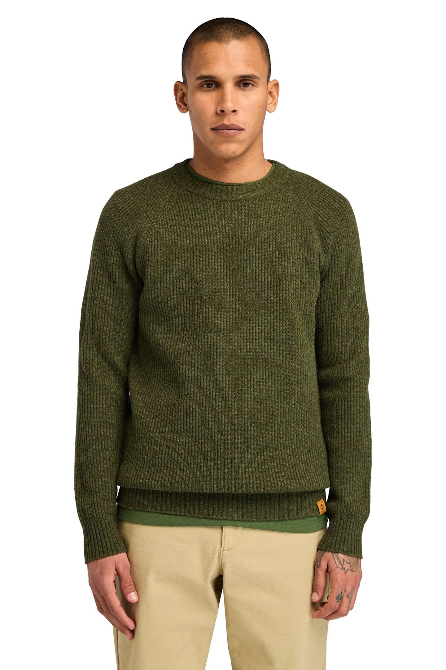PHILLIPS BROOK RAGLAN SLEEVE CREW NECK DARK OLIVE 1