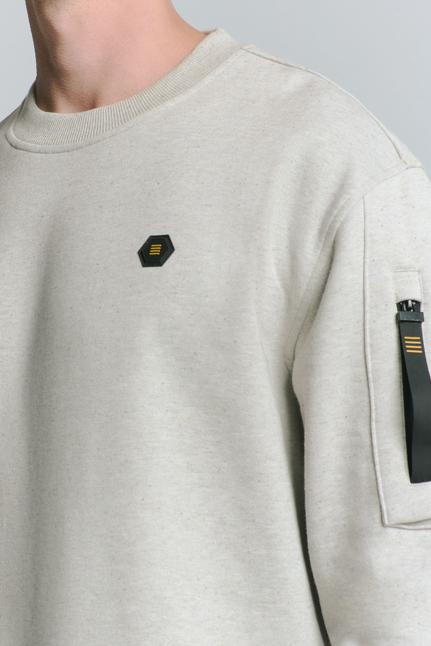 SWEATER CREWNECK MELANGE CHALK 5