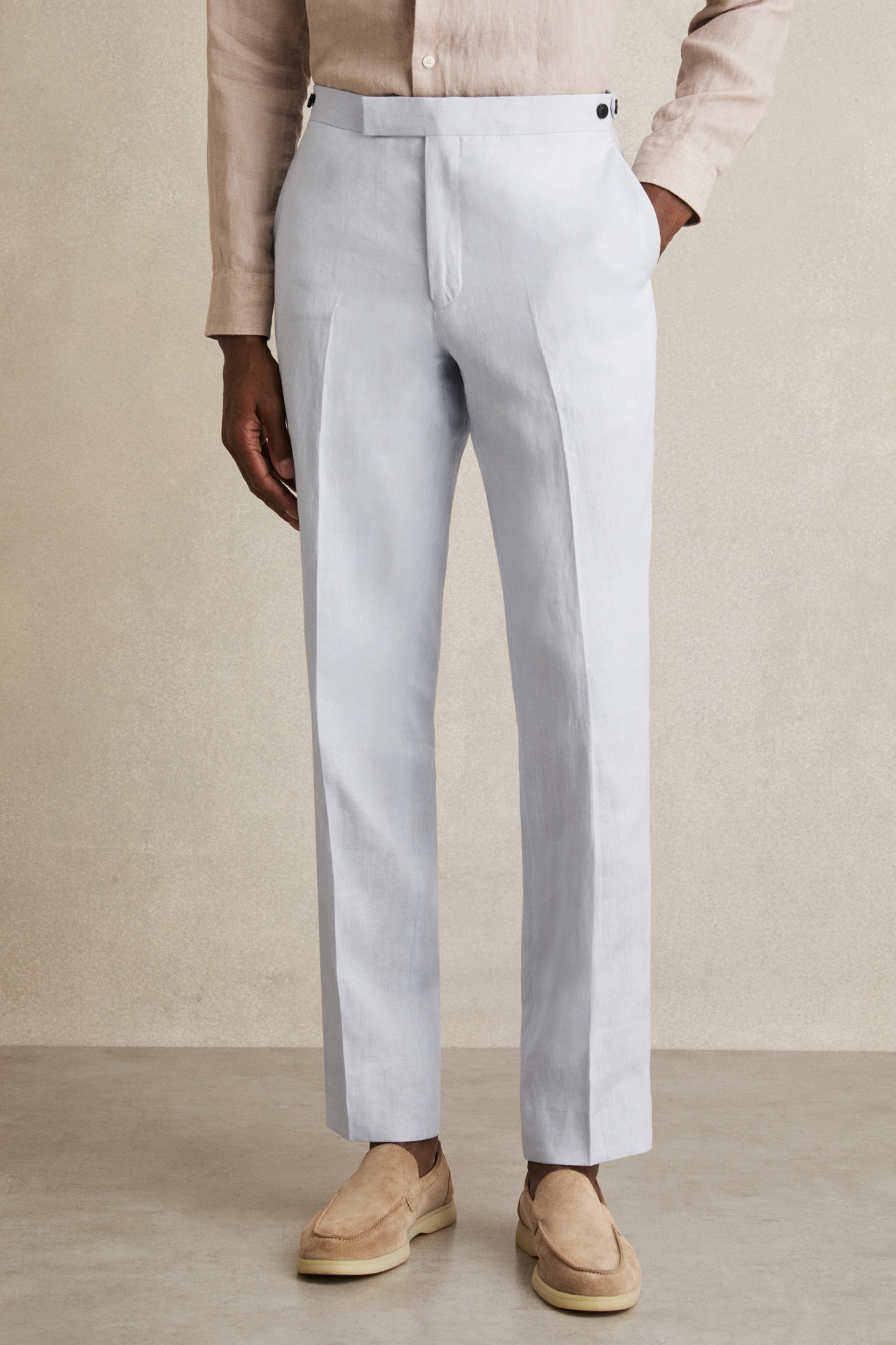 LINEN MIXER TROUSER SOFT BLUE 2