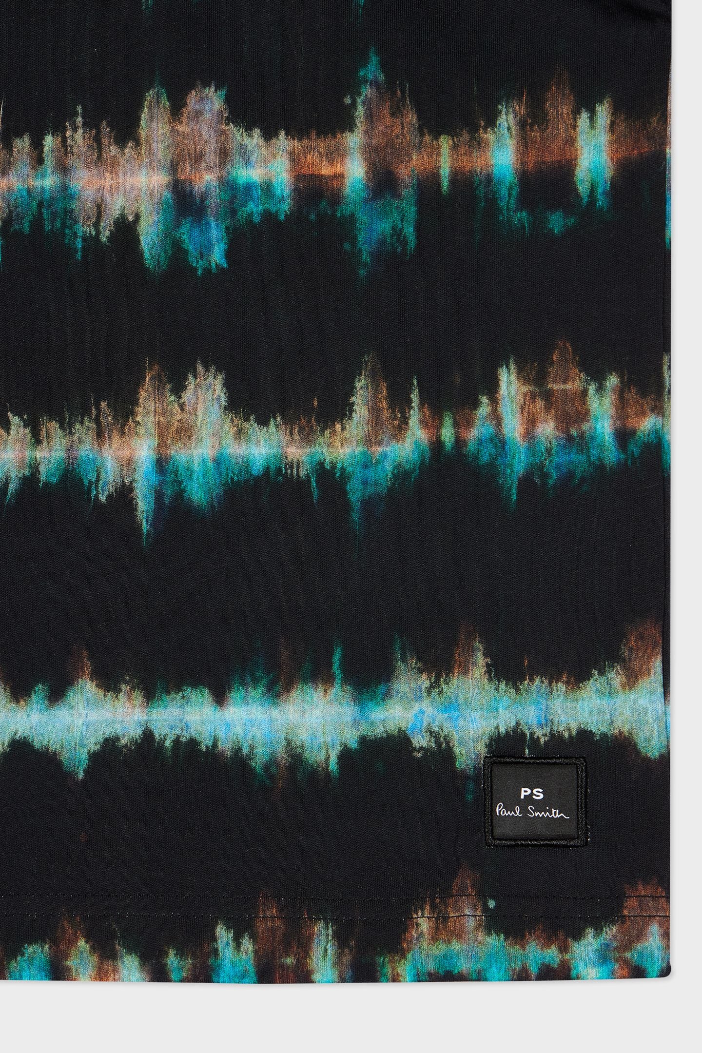 REG FIT SS T SHIRT SHIBORI STRIPE BLACK 3