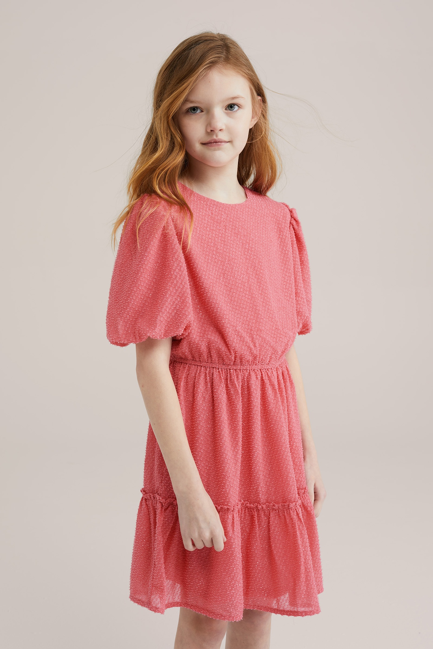 DRESS MID LENGTH CORAL PINK 1