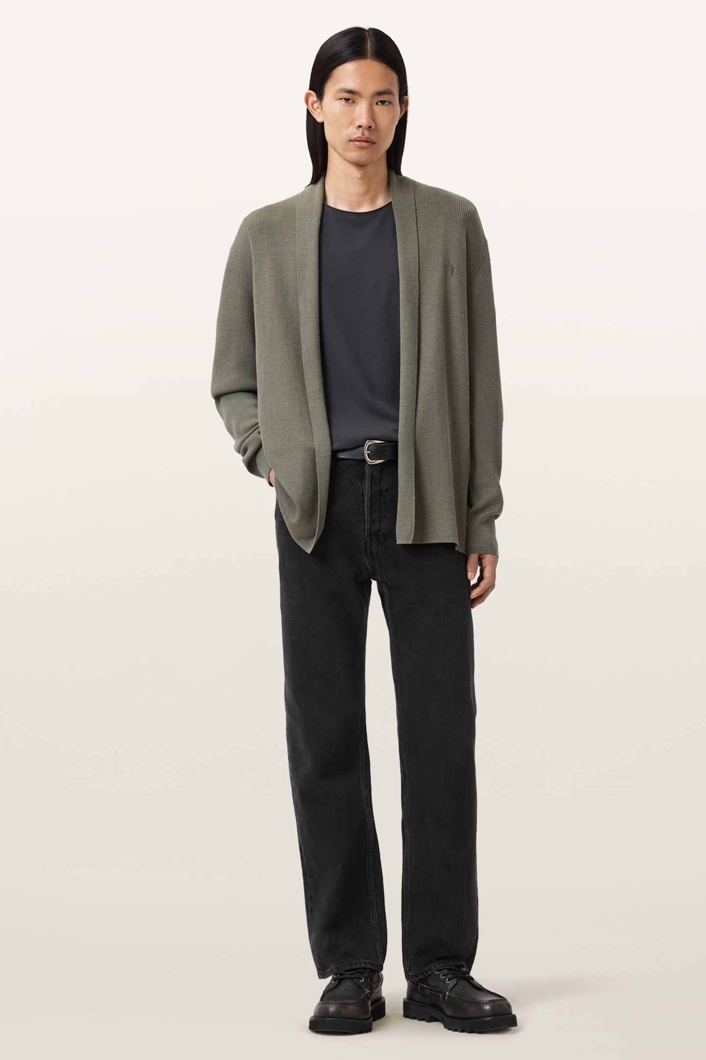MODE MERINO OPEN CAR DUSKY GREEN 3