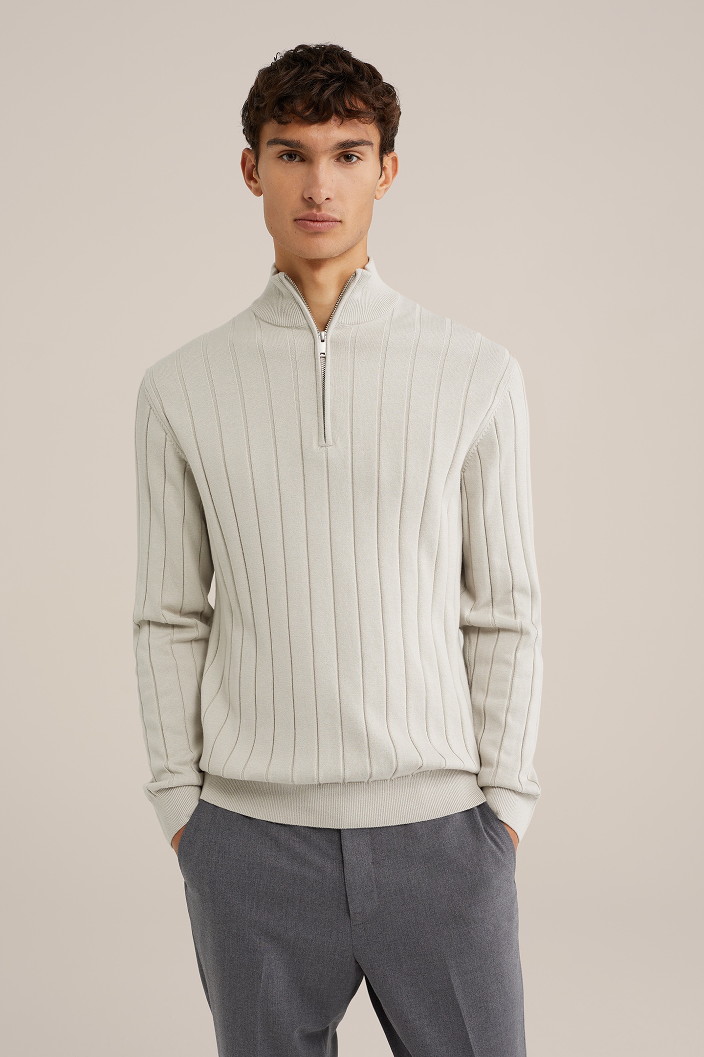WE Fashion Halfway Zipper Beige Taglia: 3XL | Maglioni a maglia Outlet | Uomo | Marrone
