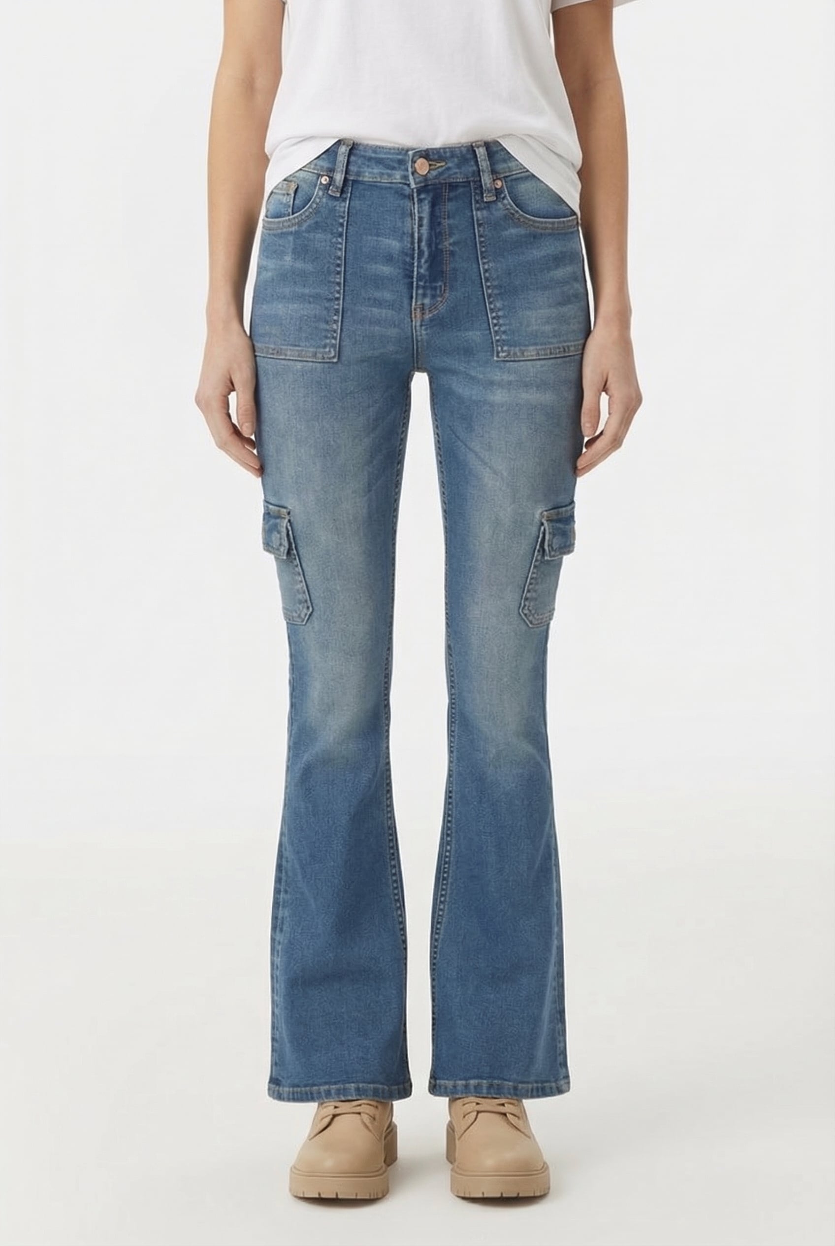 SUNRISE CARGO JEANS MID BLUE STONE 1