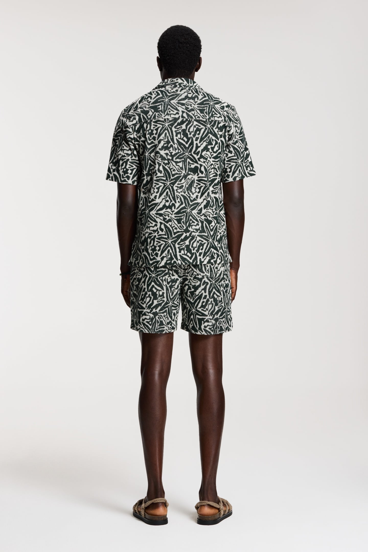 TONY TOWELING SHORTS GREEN LEAF STARFISH 5