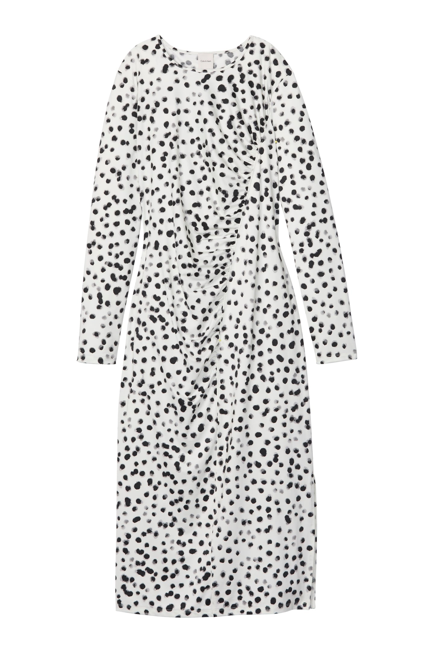 RUCHED ASSYMETRICAL PRINTED MIDI DRESS IVORY PRINT 4