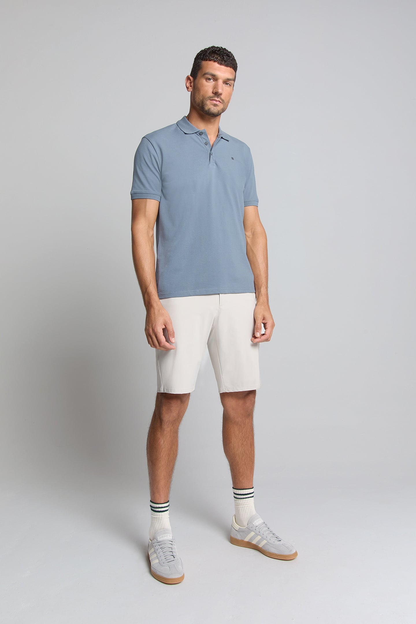 POLO PIQUE SOLID STRETCH WASHED BLUE 3
