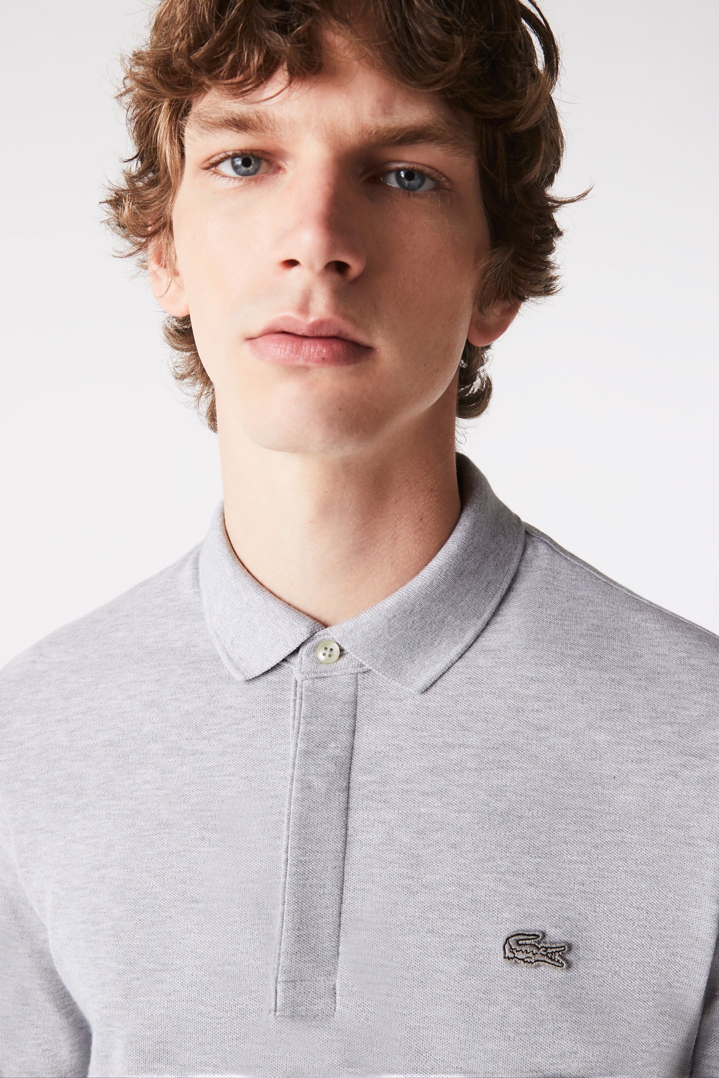 LONG SLEEVE POLO SILVER CHINE 10