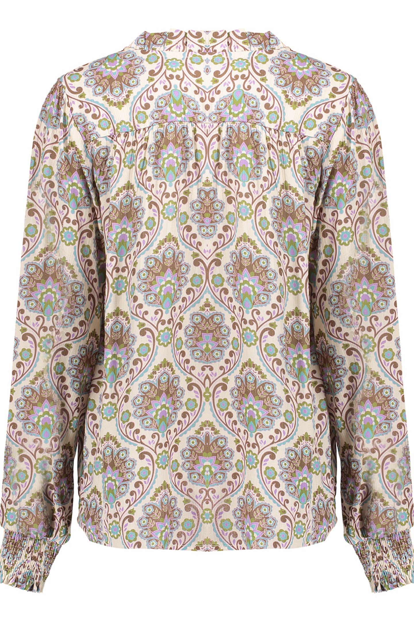 BLOUSE PRINT BLUE/WOOL WHITE 2