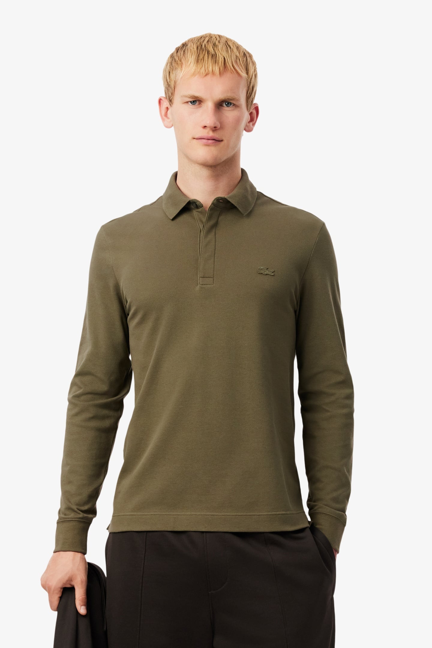 LONG SLEEVE POLO OLIVE 1