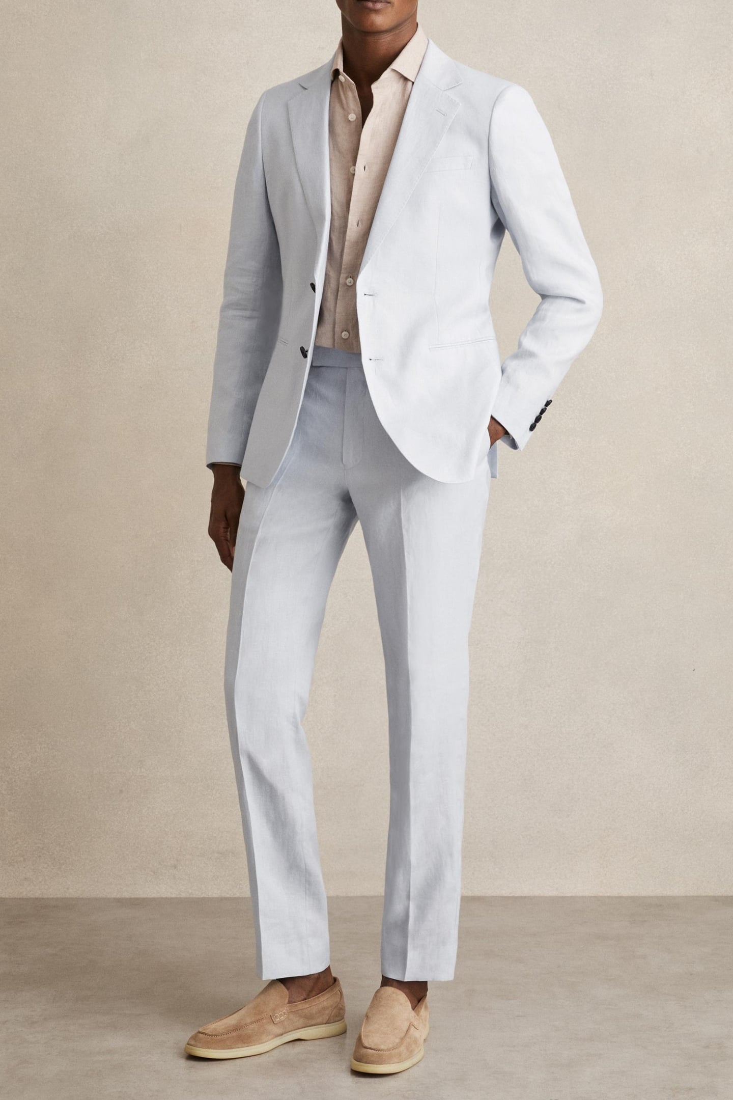 SB 2B NOTCH LINEN BLAZER SOFT BLUE 2