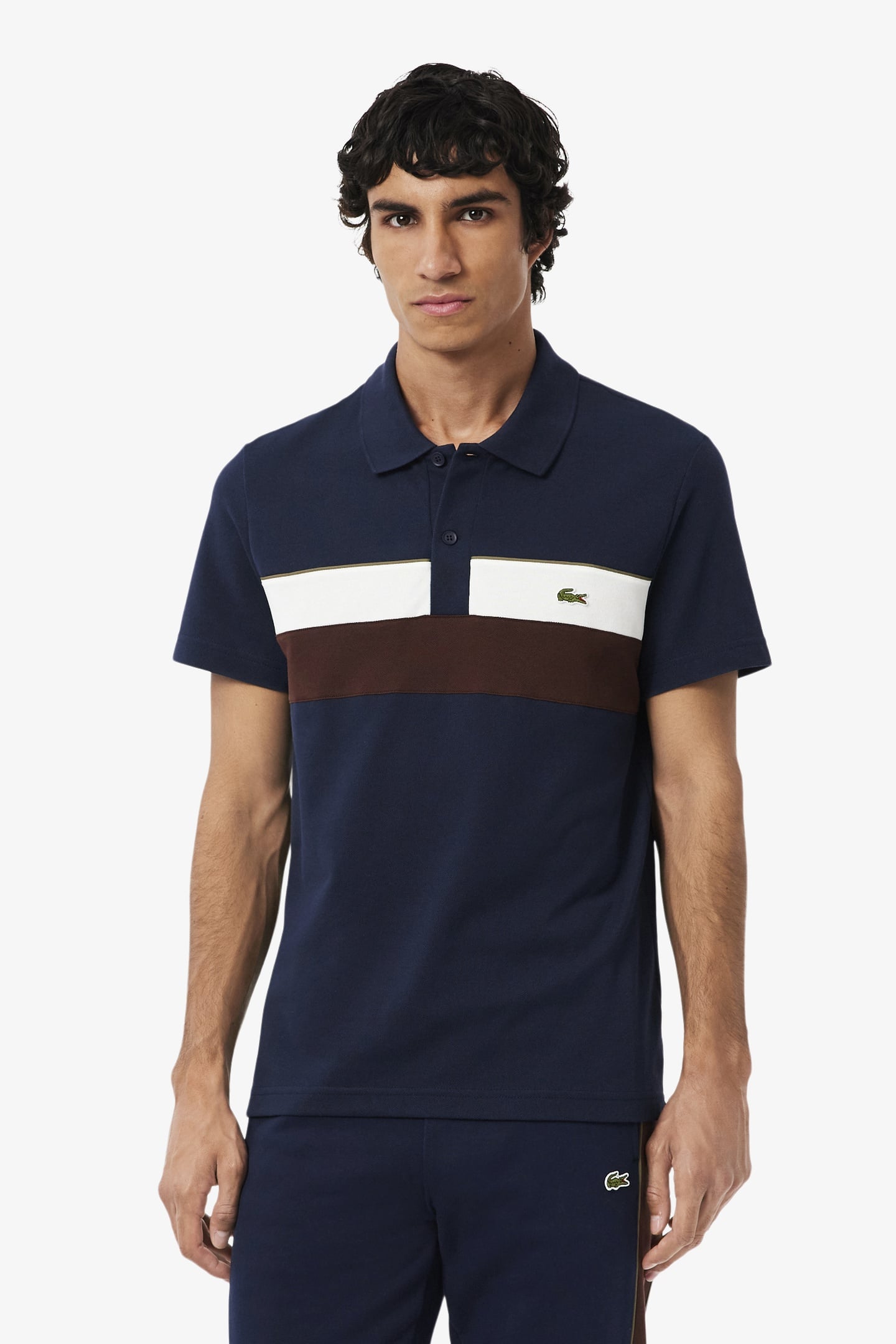 SHORT SLEEVE POLO NAVY BLUE/FLOUR-RED 1