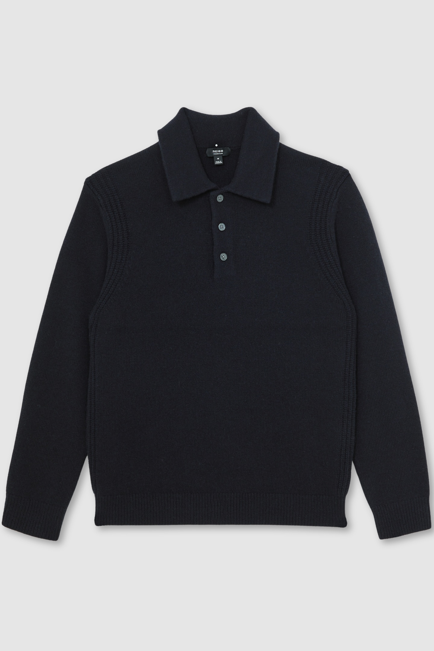 LS HALF BUTTON POLO JUMPER NAVY 4