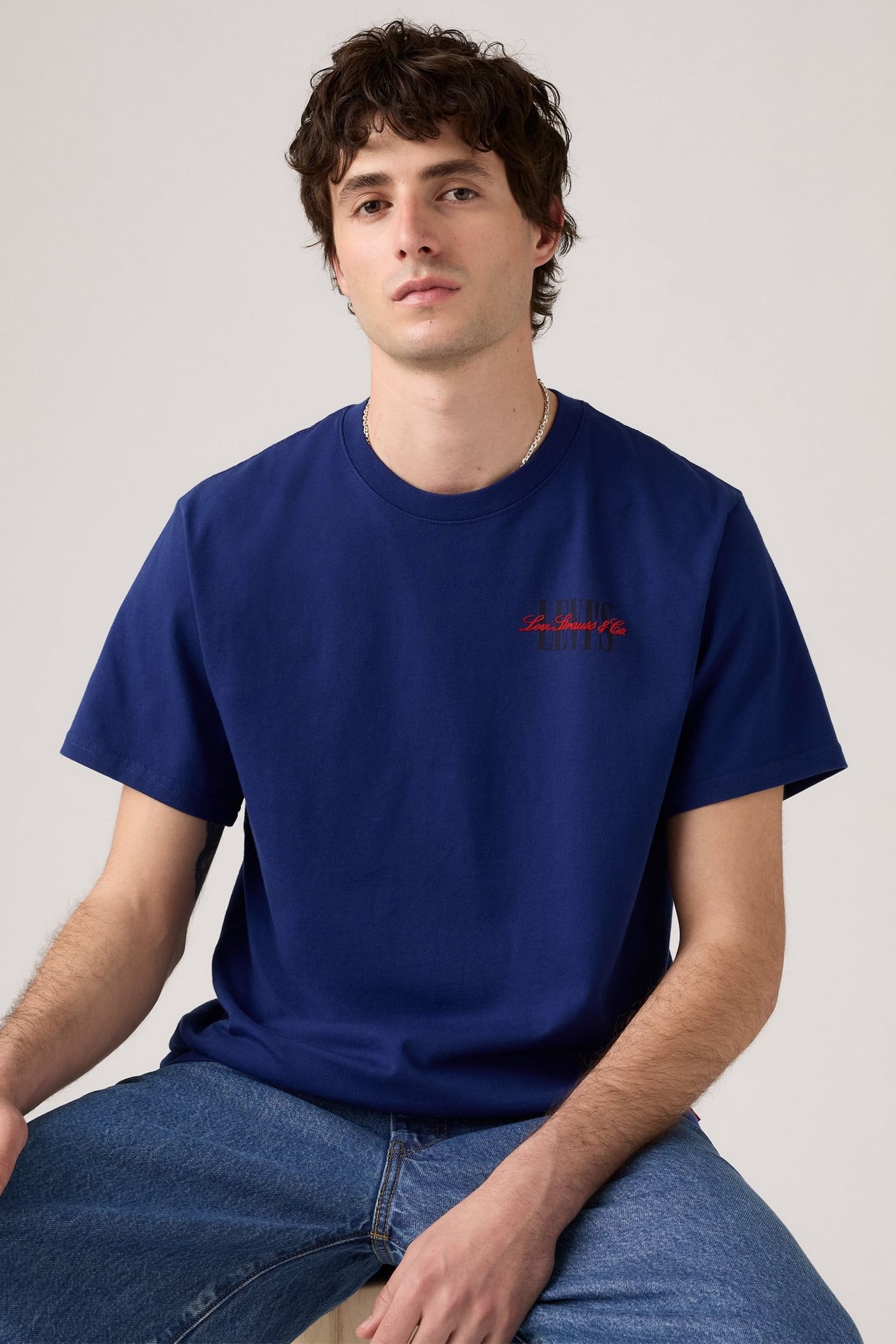 SS RELAXED FIT TEE SERIF BLUE 2