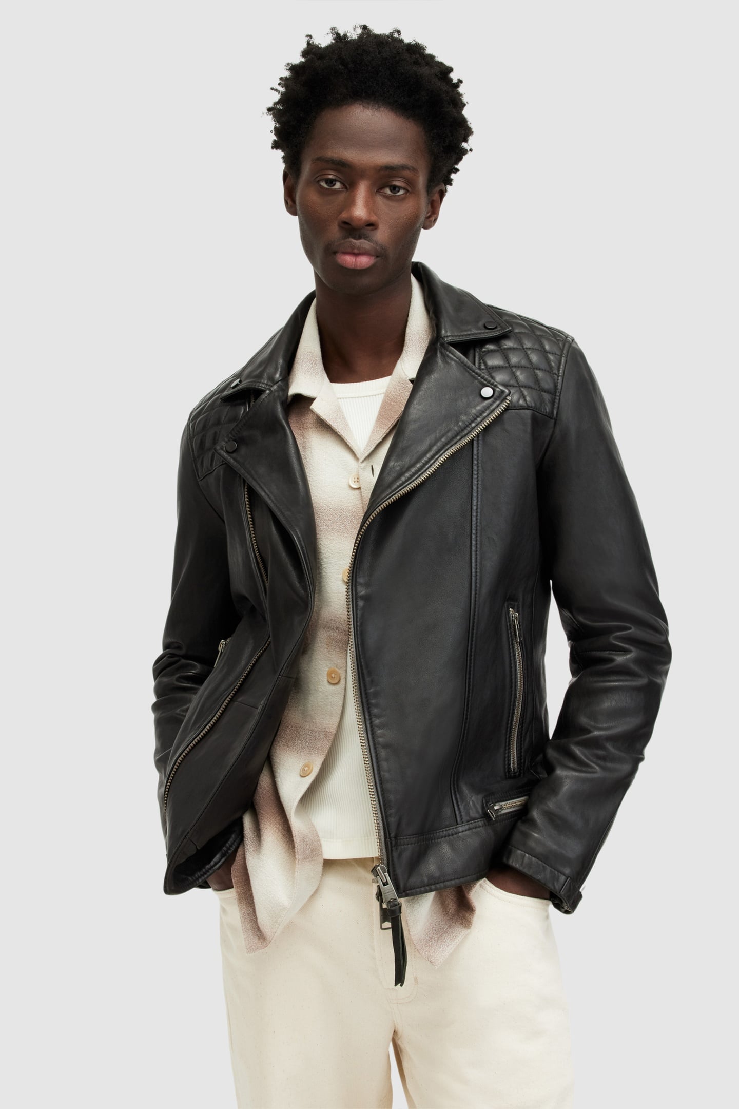 CONROY LTHR BIKER INK NAVY 7