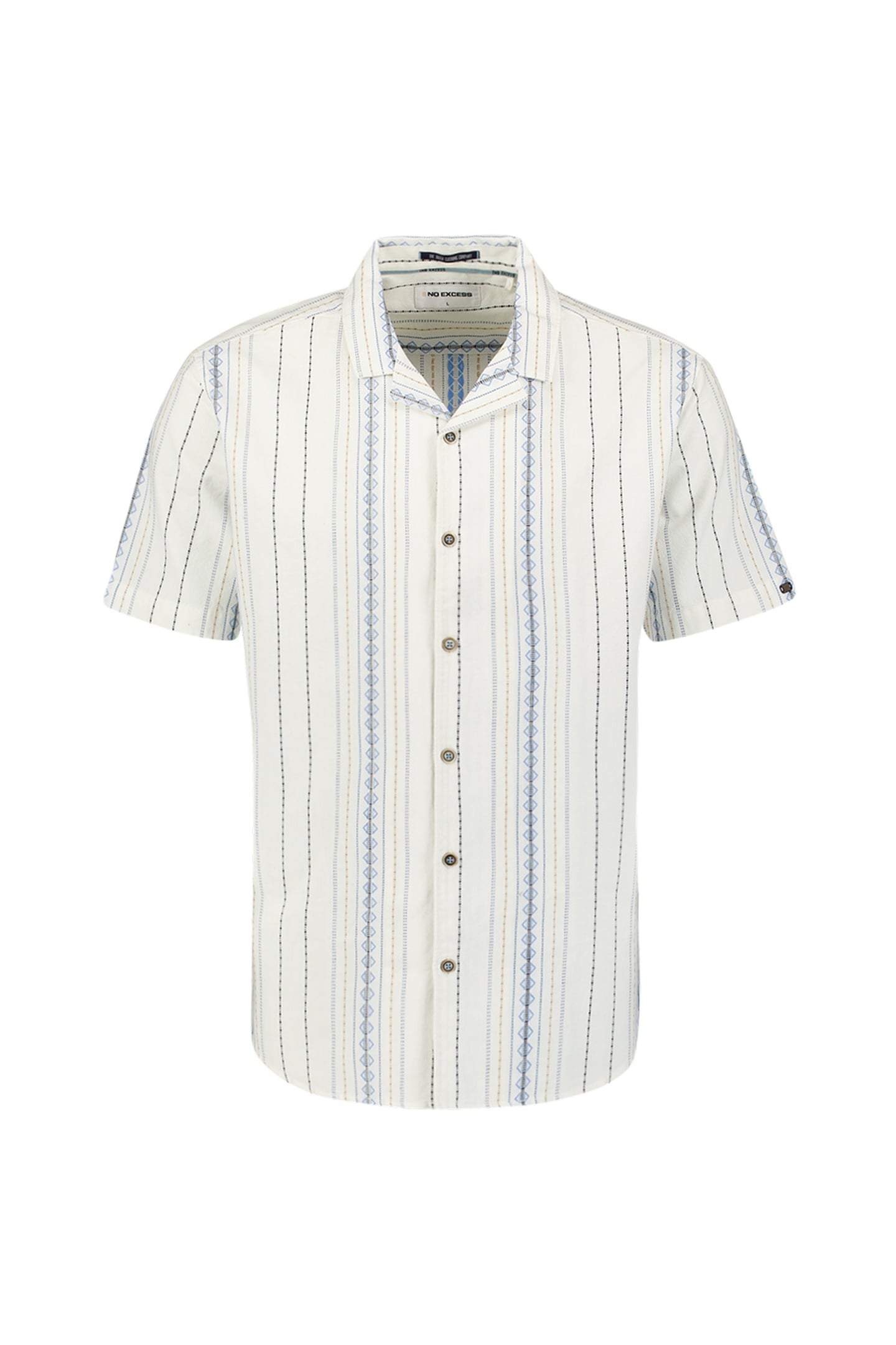 SHIRT SHORT SLEEVE REVERS COLLAR DOBBY VERTICAL EMBROIDERED  1